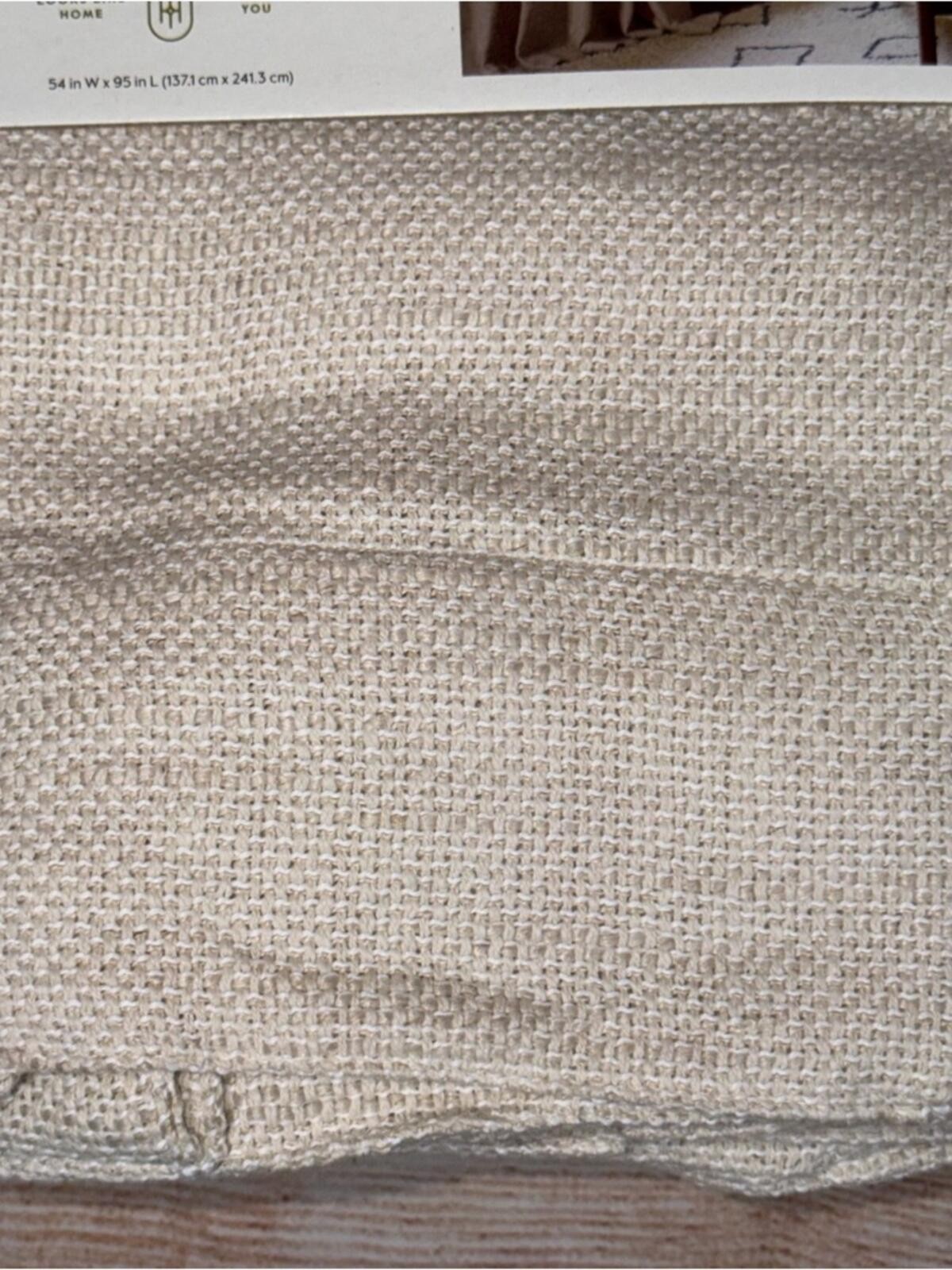 54”x95” Threshold Light Filtering Textured Window Curtain Panel in Cream NWT