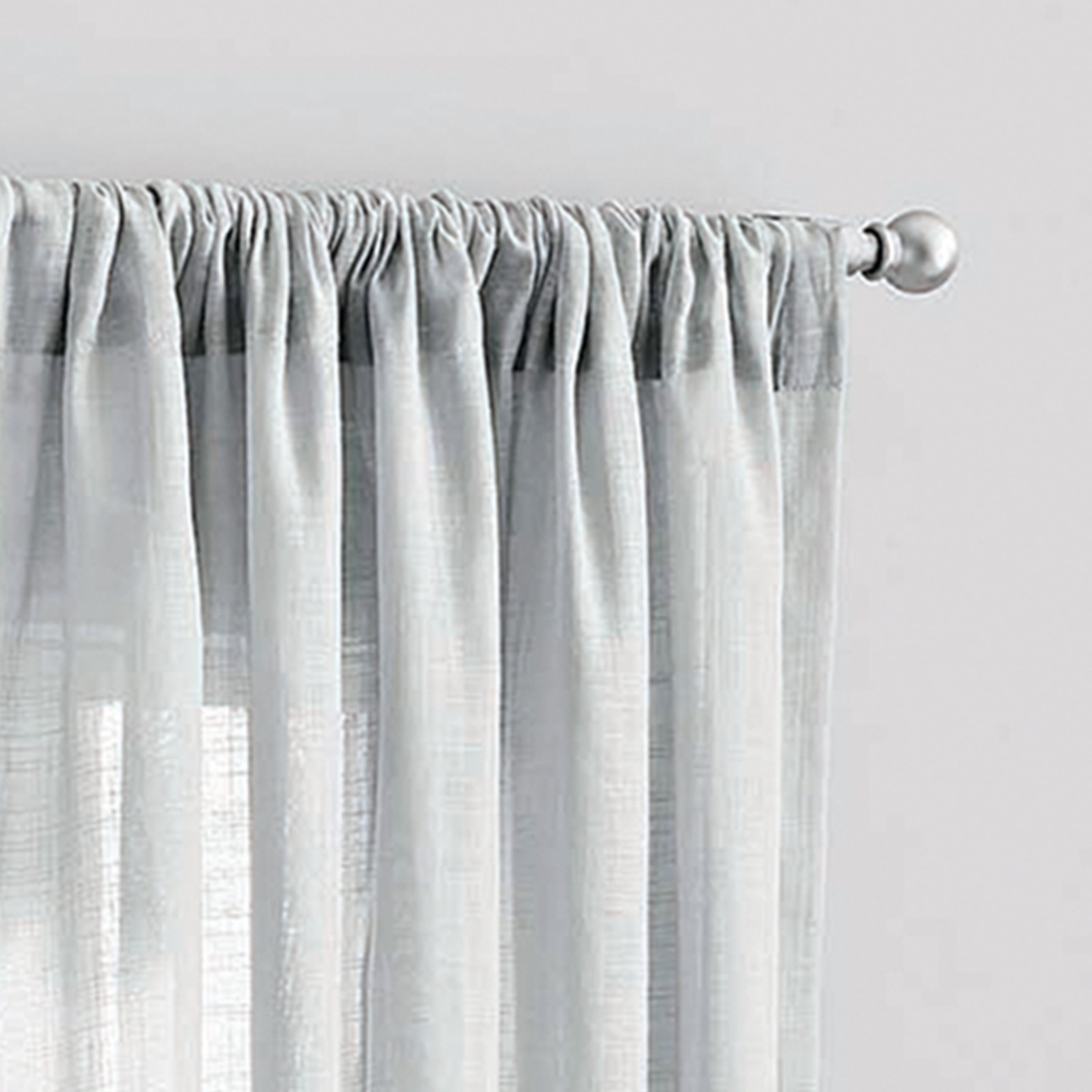 100% Cotton Indoor Sheer Rod Pocket Single Curtain Panel , White , 50″ W x 63″L