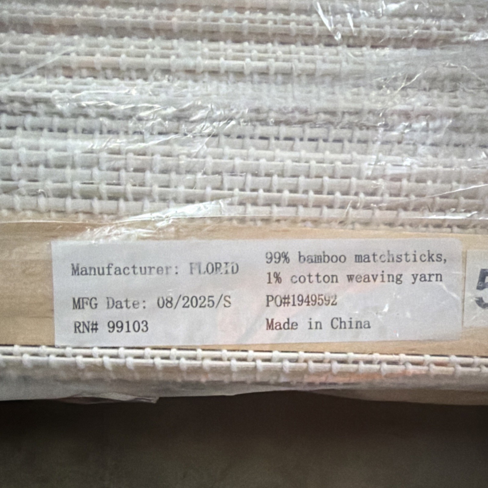 Chicology Light Filtering Cordless Bottom-Up Bamboo Window Shade Sand 32×72