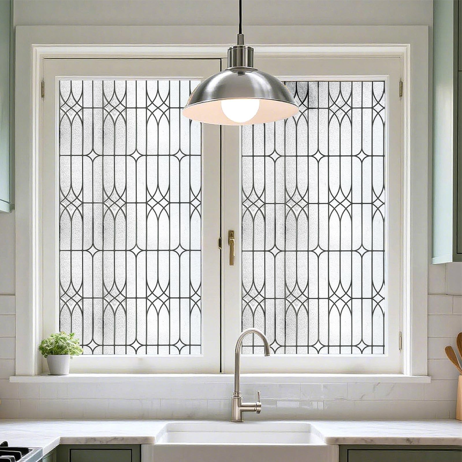 Window Film Privacy Stained Glass Decorative Static Cling UV Blocking Removable