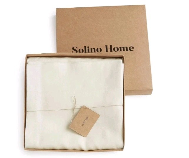 Solino Home 100% Linen Curtain 52×120 Panel Rod Pocket Style Ivory Color
