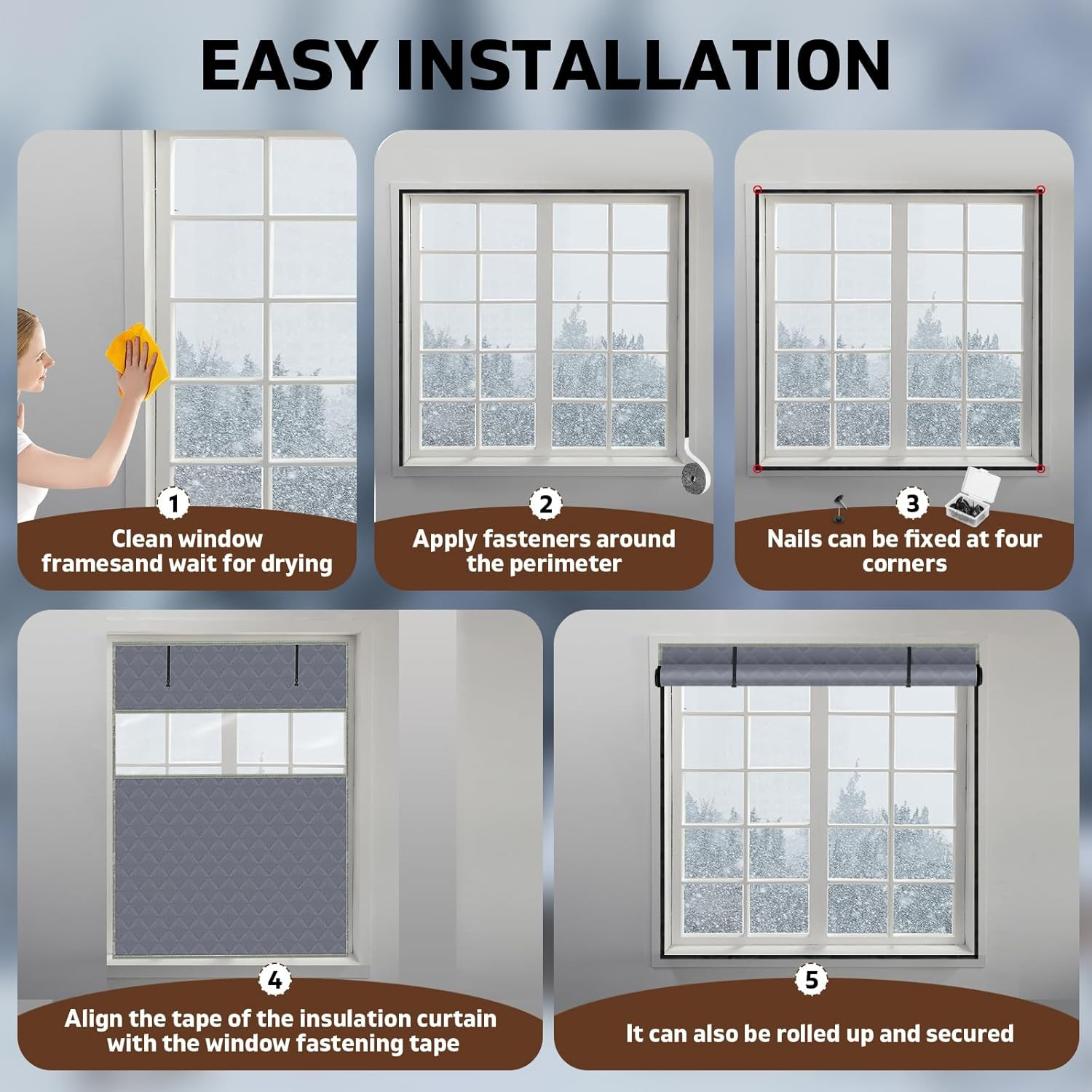 Insulated Thermal Window Cover 26″ x 38″ – Reusable Waterproof Oxford Cloth