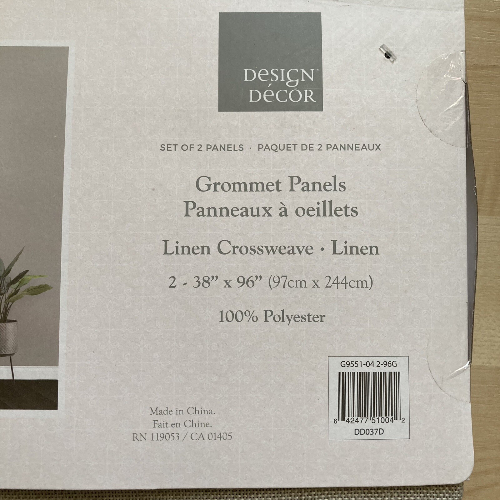 Design Décor Linen Crossweave Curtains Grommet Panels 38”x96″ Set of 2
