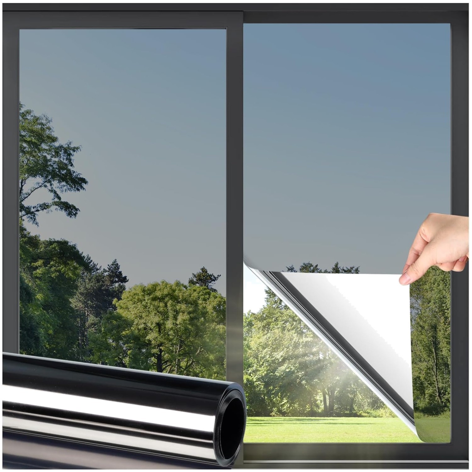 UV Blocking Window Film, 35.4″ x 157.4″ – Black Silver