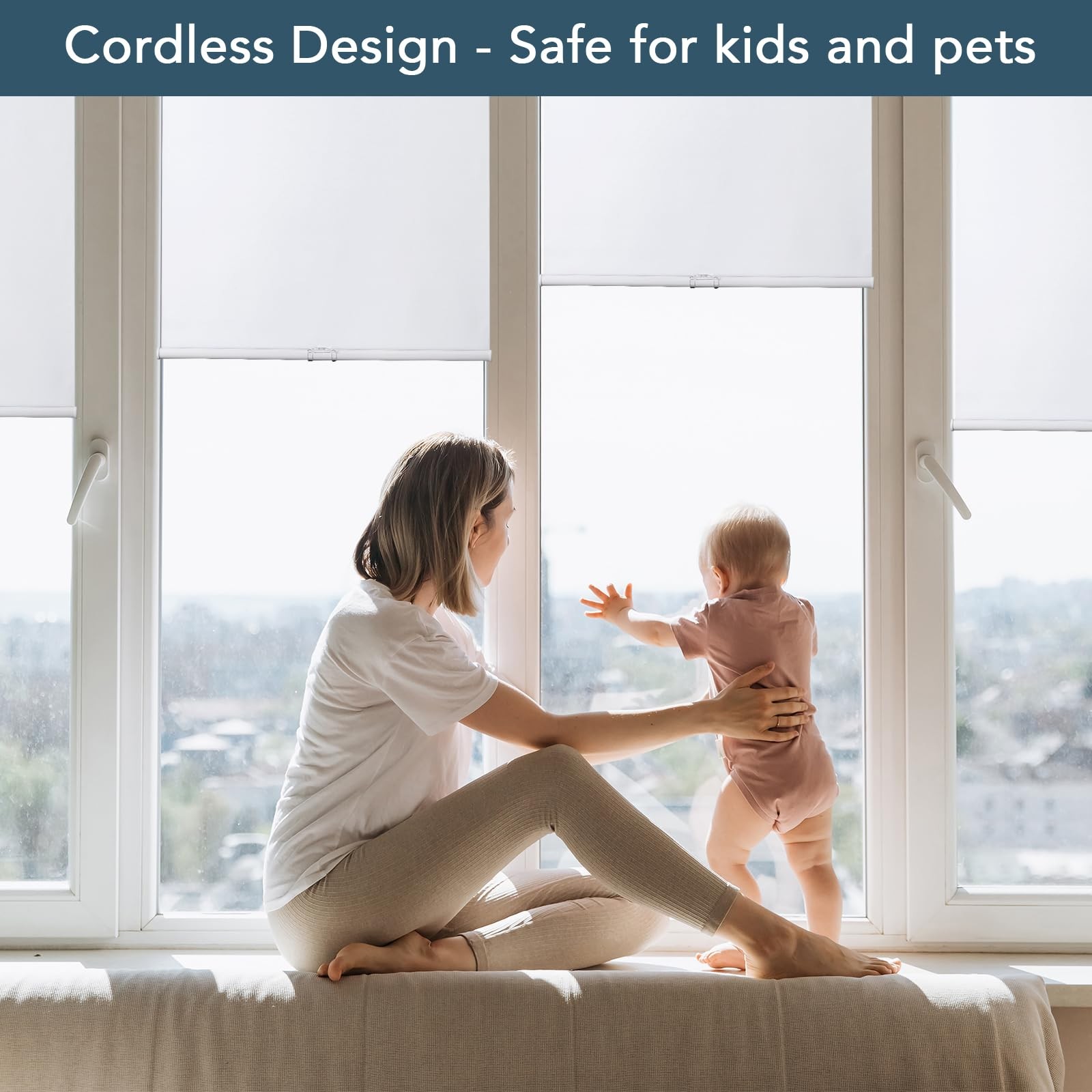 SILKVERSE Roller Window Shades Free-Stop Cordless Blackout Blinds, Thermal In…