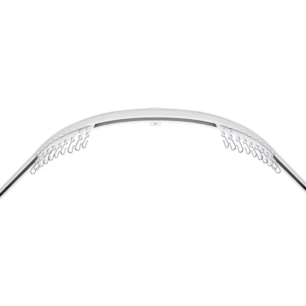 Heavy Duty 1 In. Dia Ceiling Mounted 90° Curved Corner Single Curtain Track 12 F