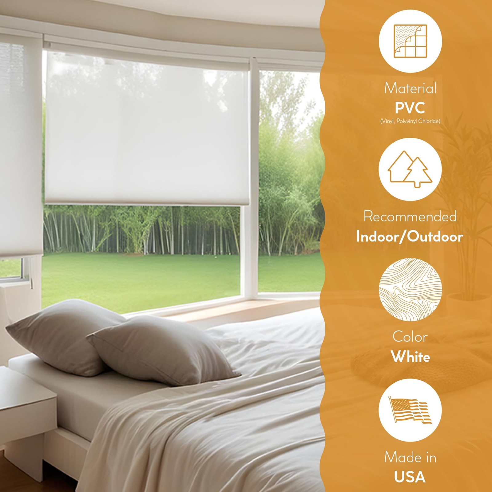 Radiance Cordless Outdoor Shades for Porch, Patio & Windows – Waterproof PVC …
