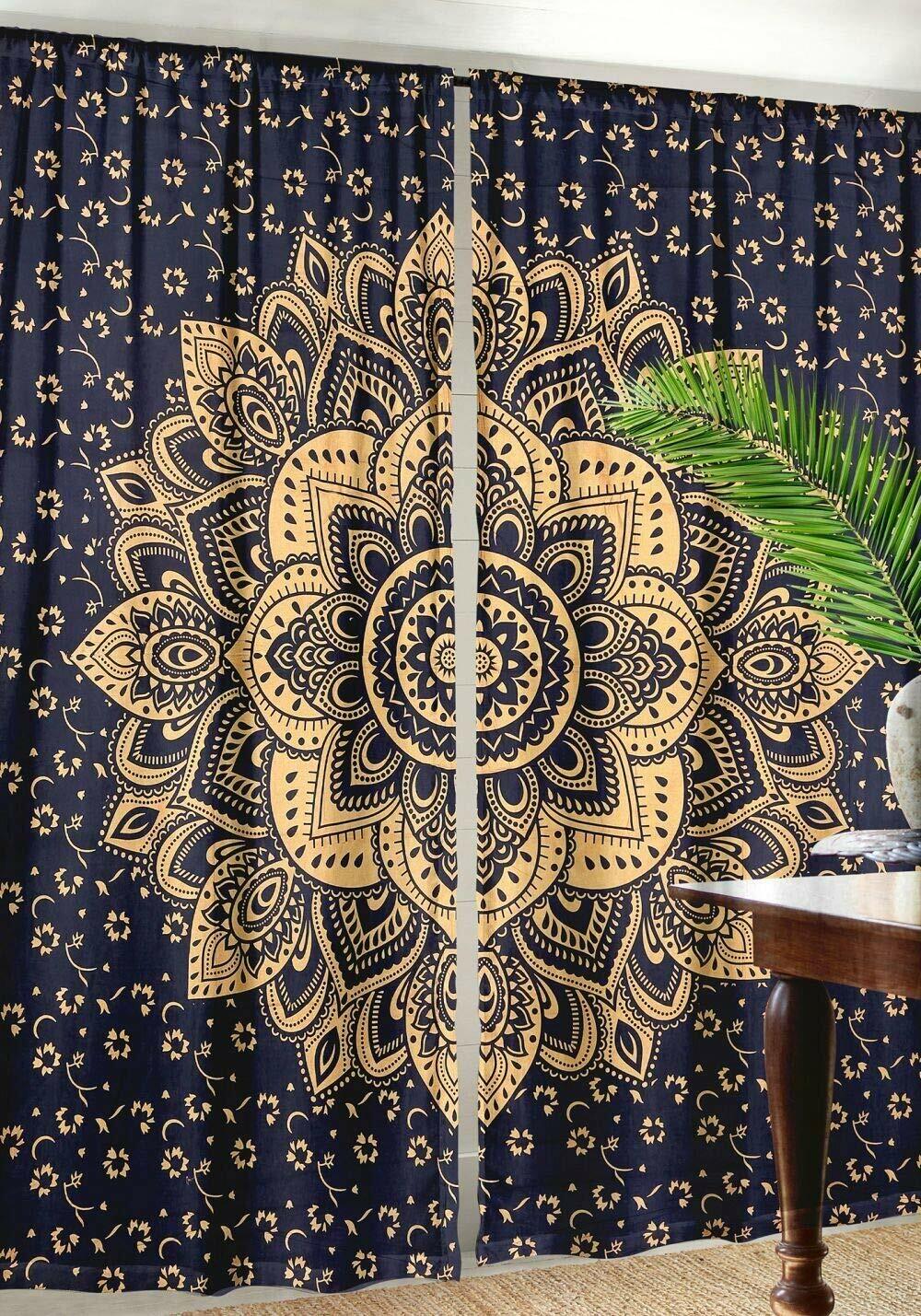 Indian Mandala Hippie Window Treatment Curtains Cotton Drape Balcony Room Decor