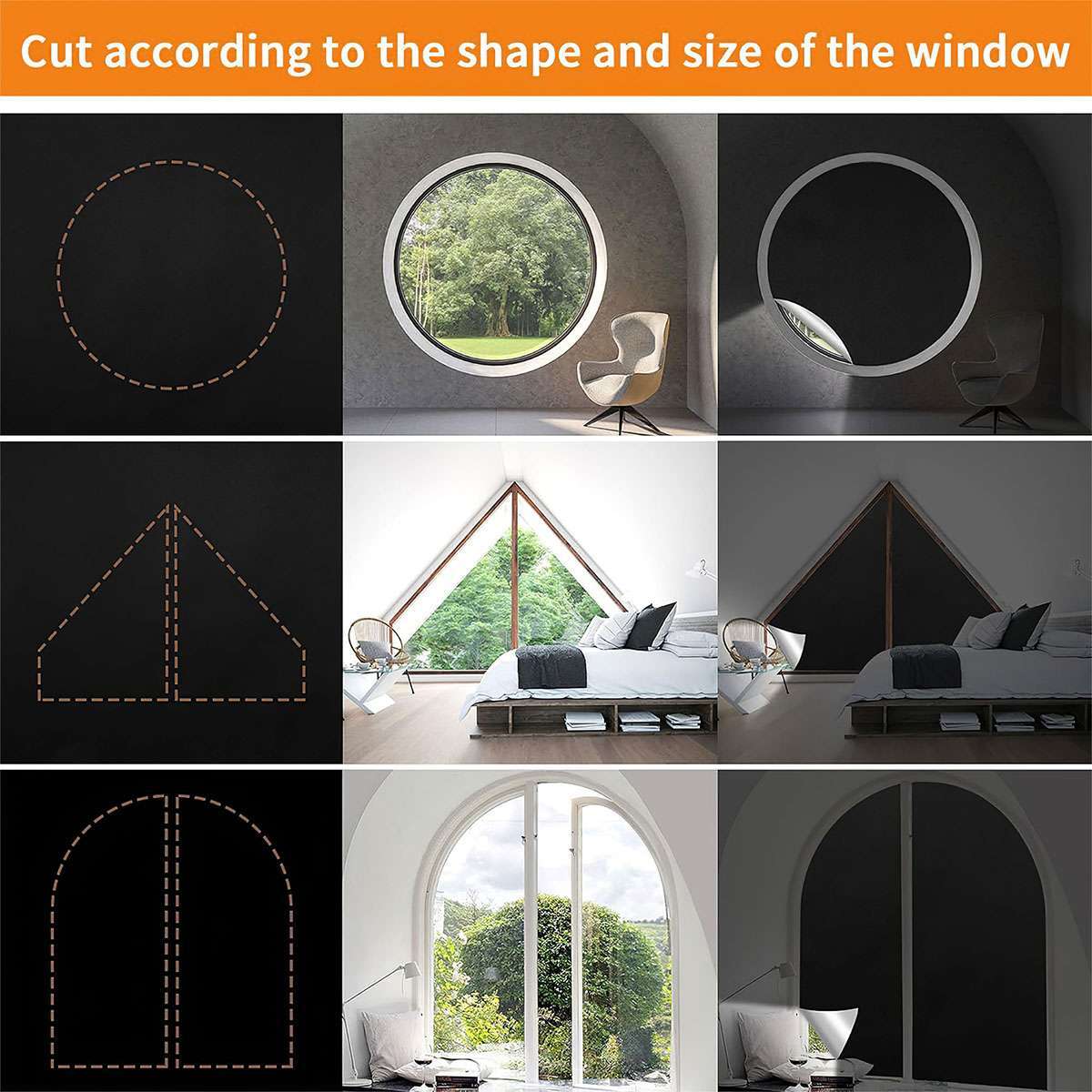 Magnetic Blackout Window Cover 100% Room Darkening Shades Black Out 57in x 40in