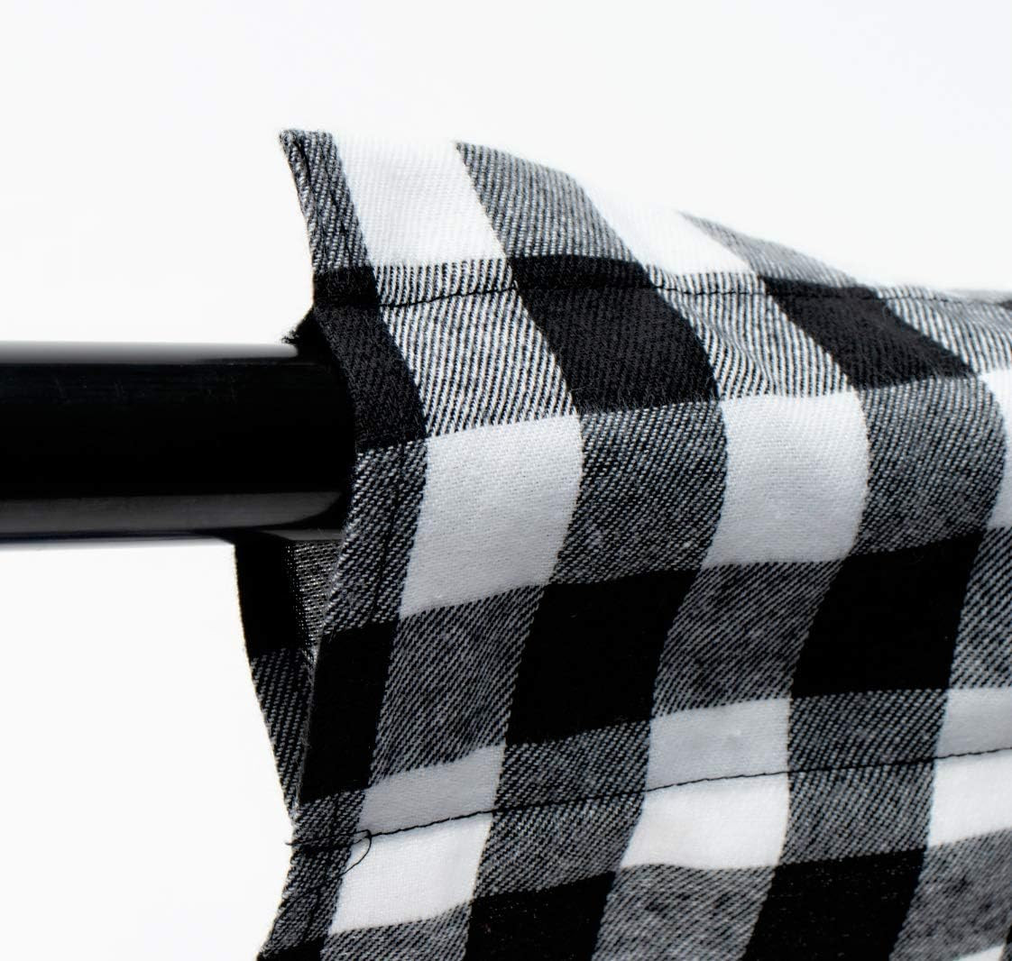 2 Pack Buffalo Check Window Valances White and Black Farmhouse Design Window Tr