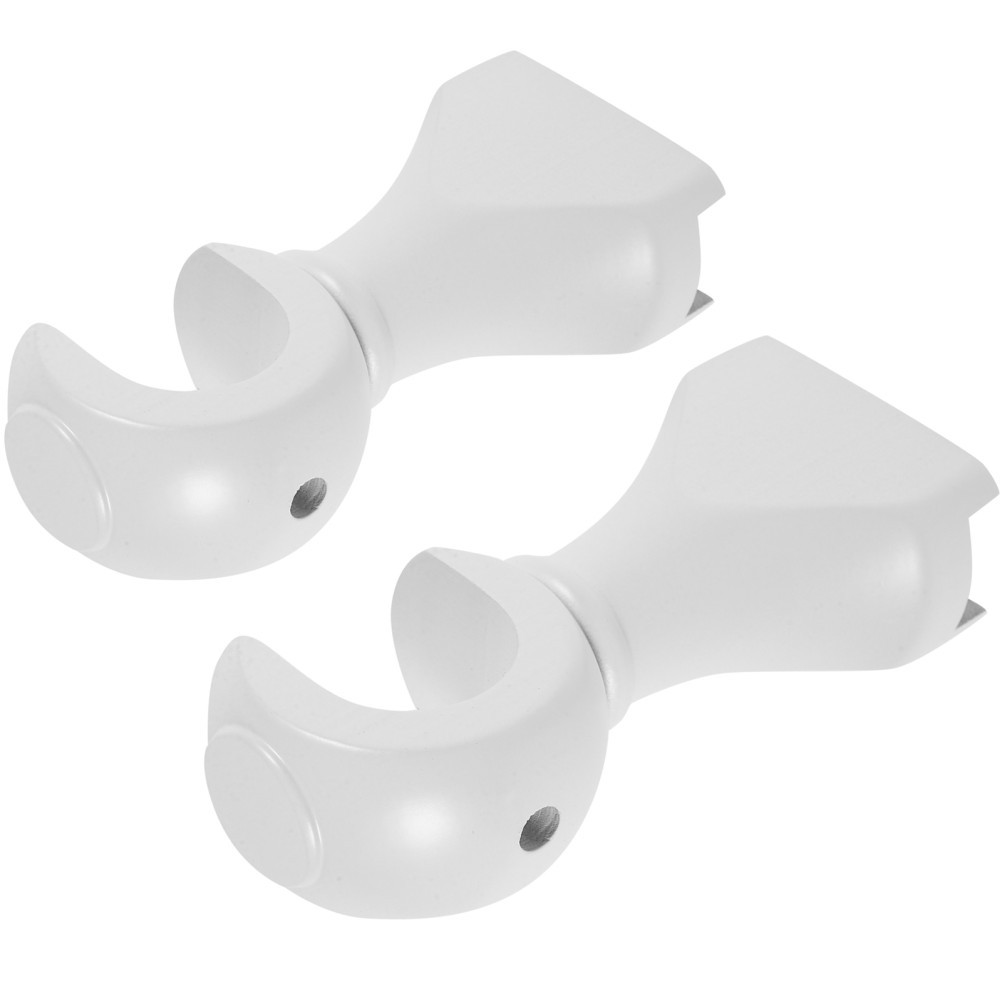 2Pcs White Wooden Curtain Rod Brackets Easy Install Multi Scene Use for Home