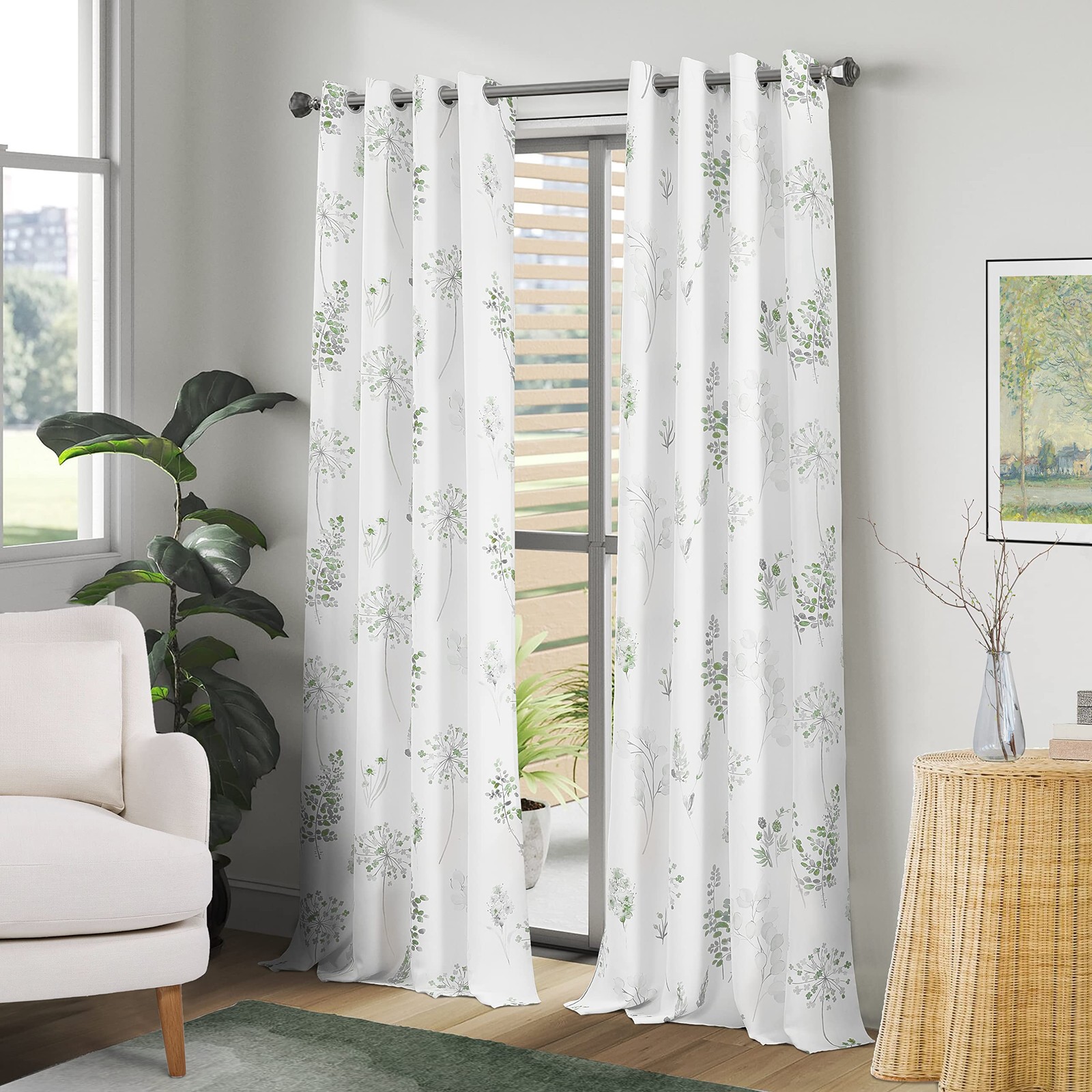 XTMYI Sage Green Curtains 102″ Long Living Room, 80% Blackout Room Darkening
