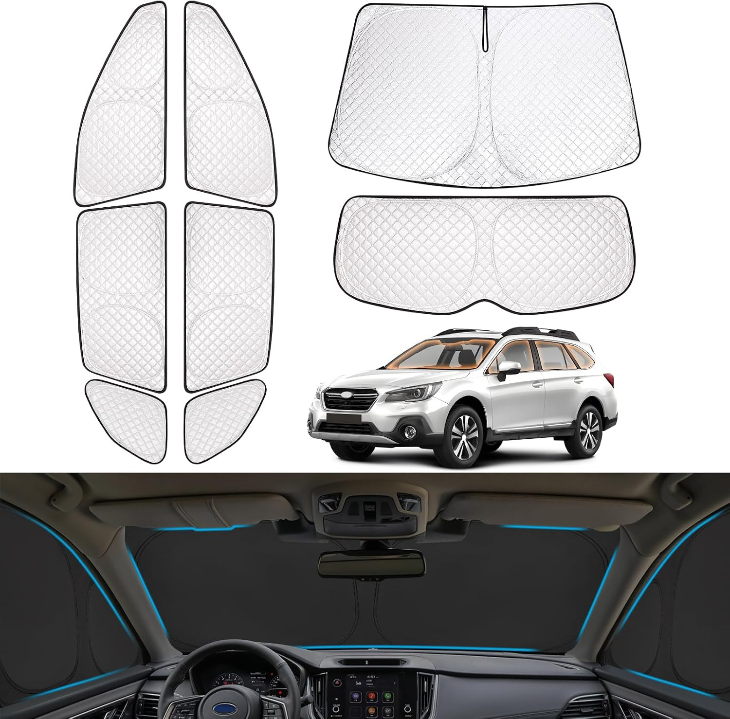 2021–2024 Outback Window Covers | 6-Layer Full Coverage Window Shade 99% Blackou