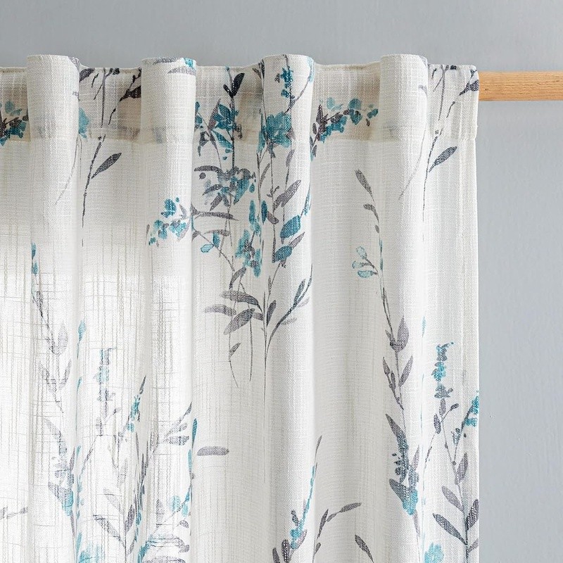 Light Filtering Semi Sheer Curtains Soft Cotton Blend Privacy Panels Set New