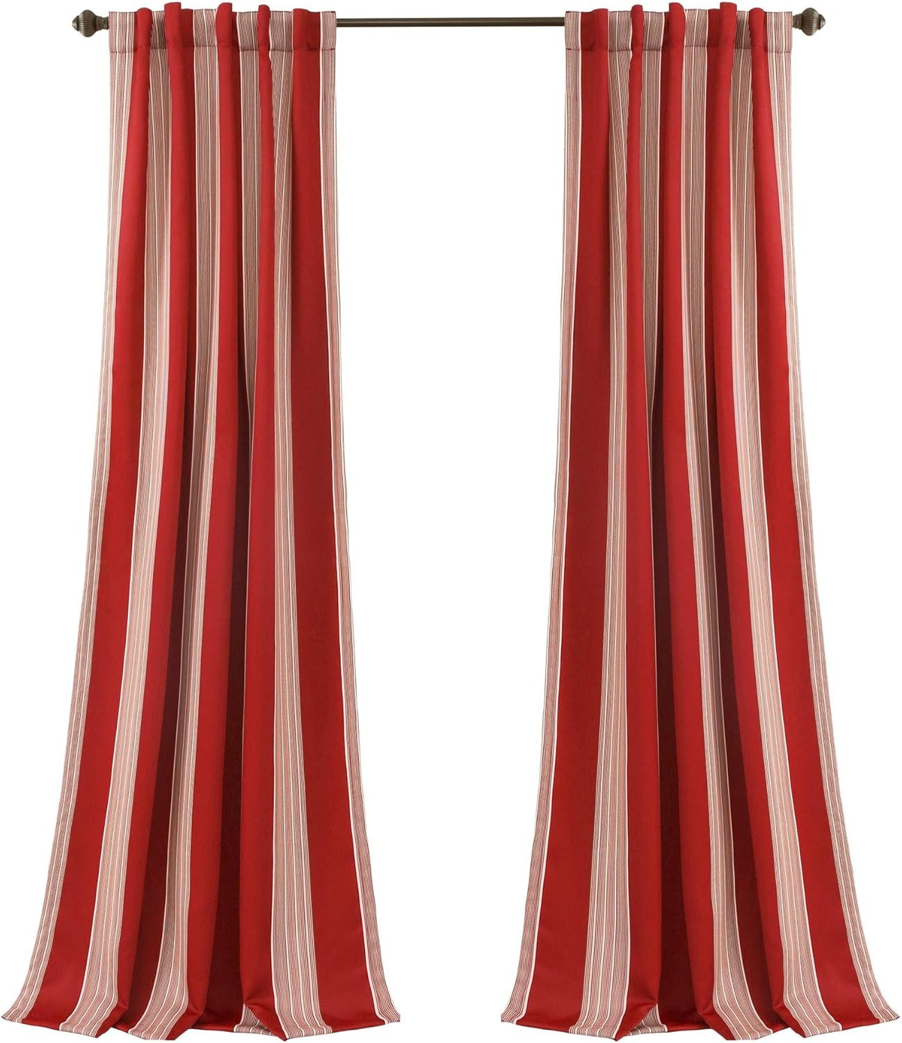 Julia Stripe Curtains | Light Filtering Striped Window Panel Set for Living, Din
