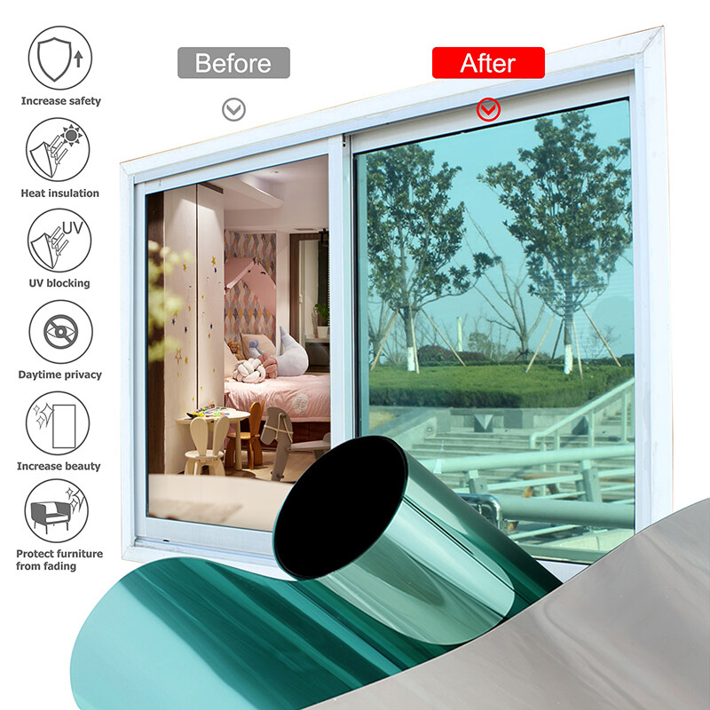 Privacy Mirror Window One Way Vision Film Home High Insulation Reflective Tint