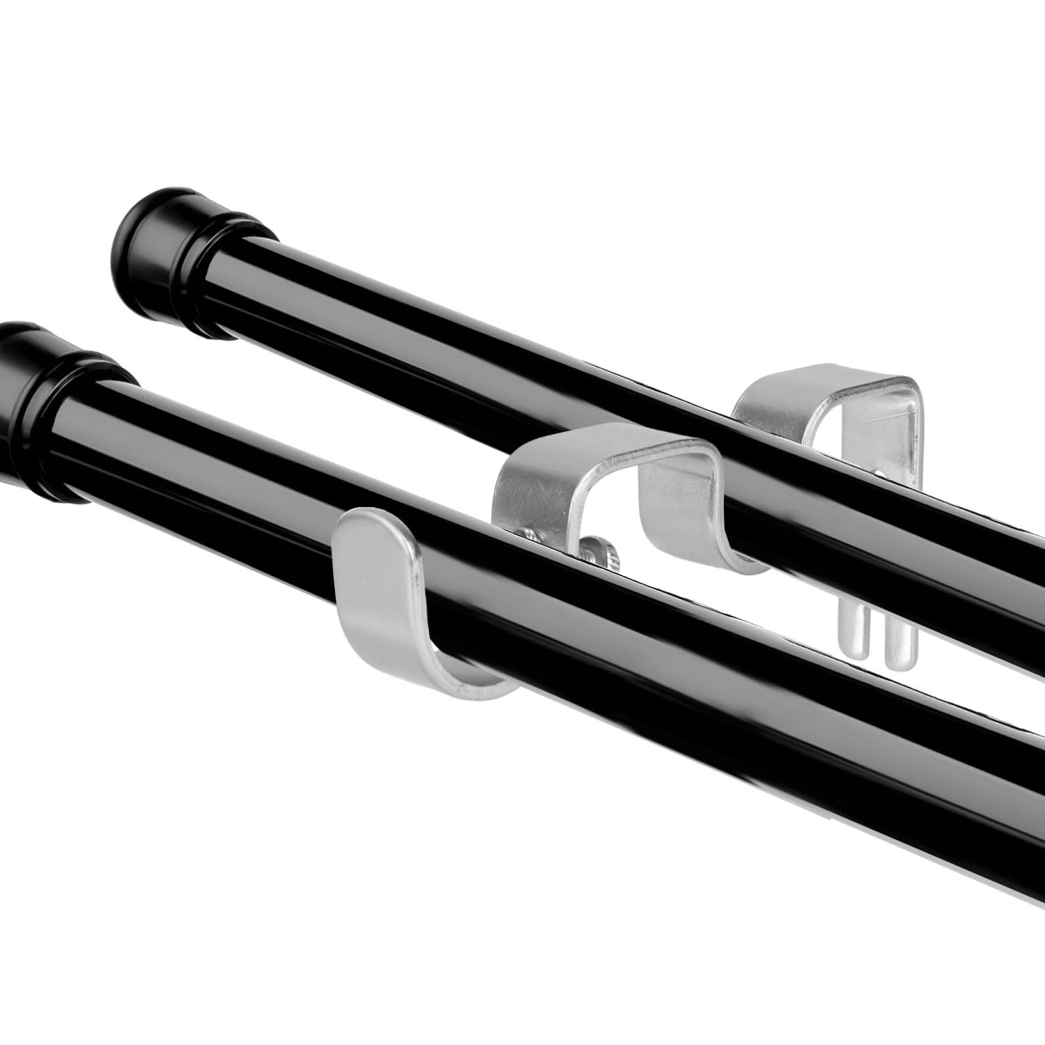 2pcs Double Curtain Rod Bracket, Heavy Duty Curtain Pole Hooks for Wall Mount…