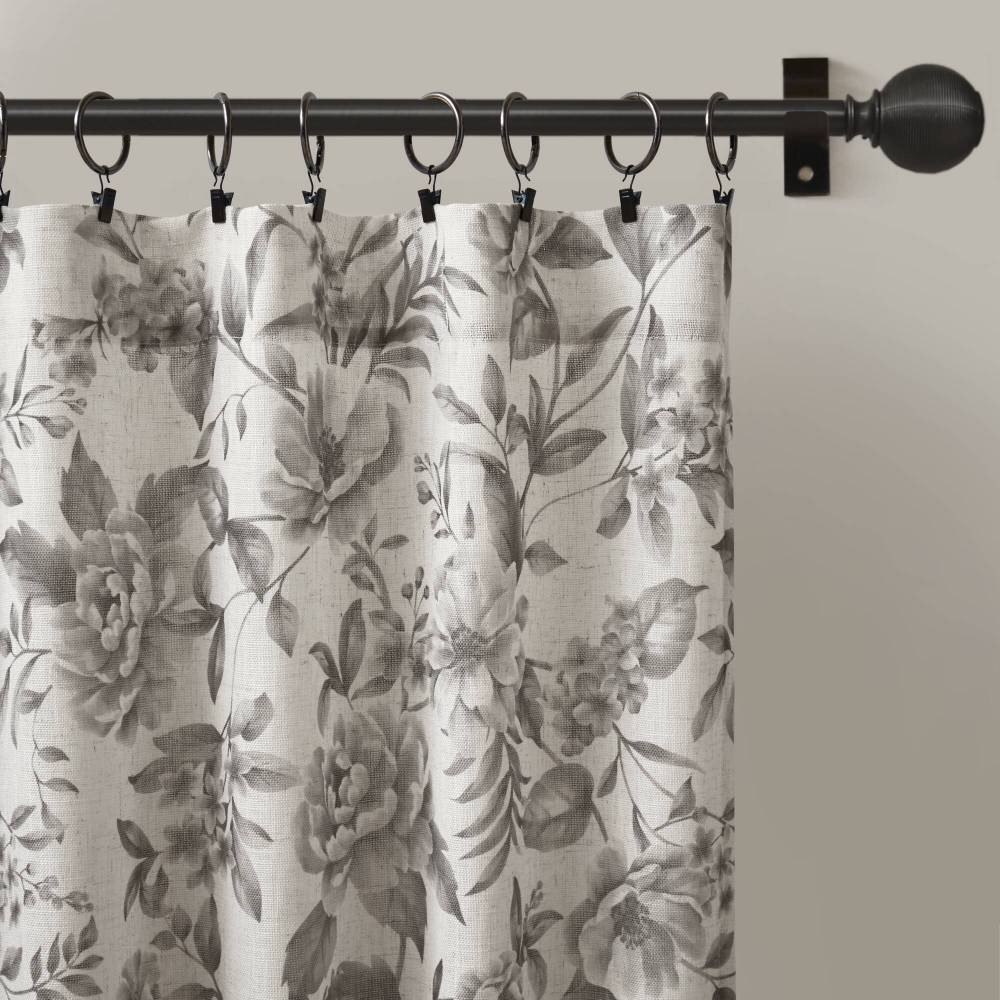 42×84″ Soft Lana Window Curtain Panel Botanical Print Adjustable Tie-Up Fabric