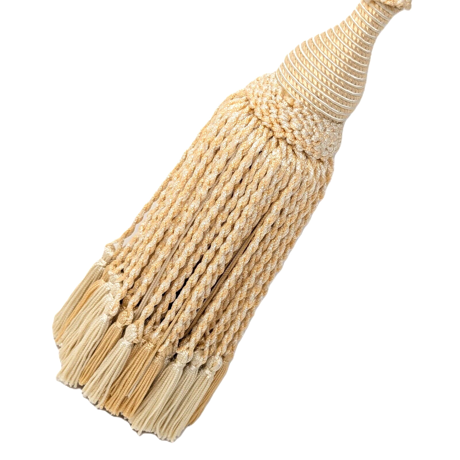 Curtain Drape Tie back Twisted Rope Tassel Ivory Light Peach Ornate 31″ Length