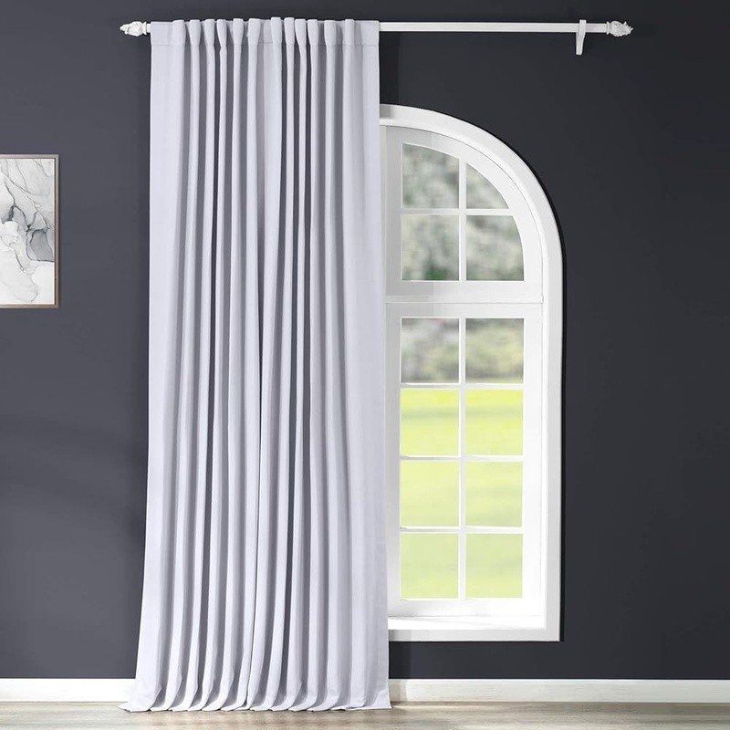 Fog Grey Room Darkening Curtain Panel 100W x 108L Heavyweight Fabric Blackout US