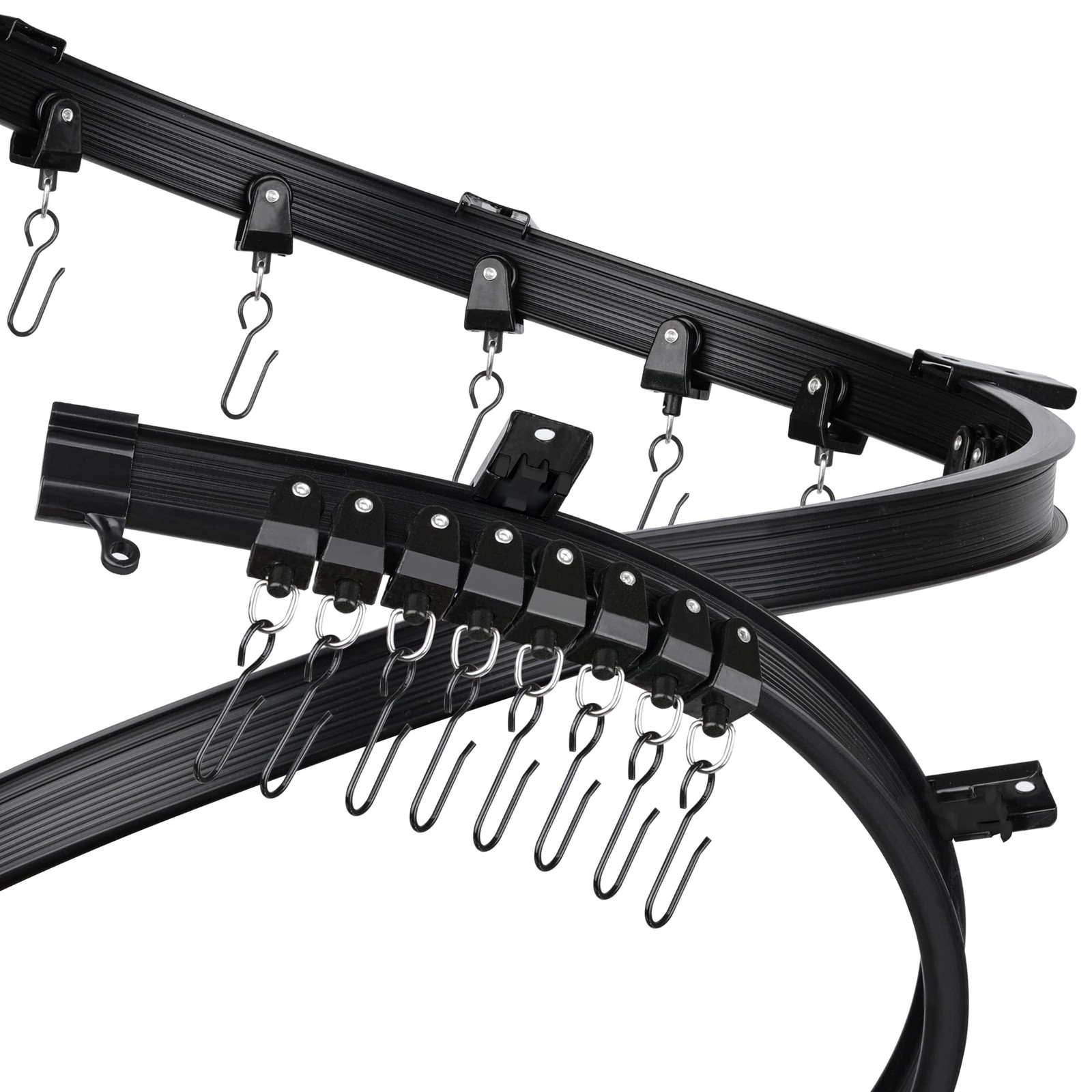 Black Flexible Bendable Ceiling Curtain Track, Curved Ceiling Track for Curta…