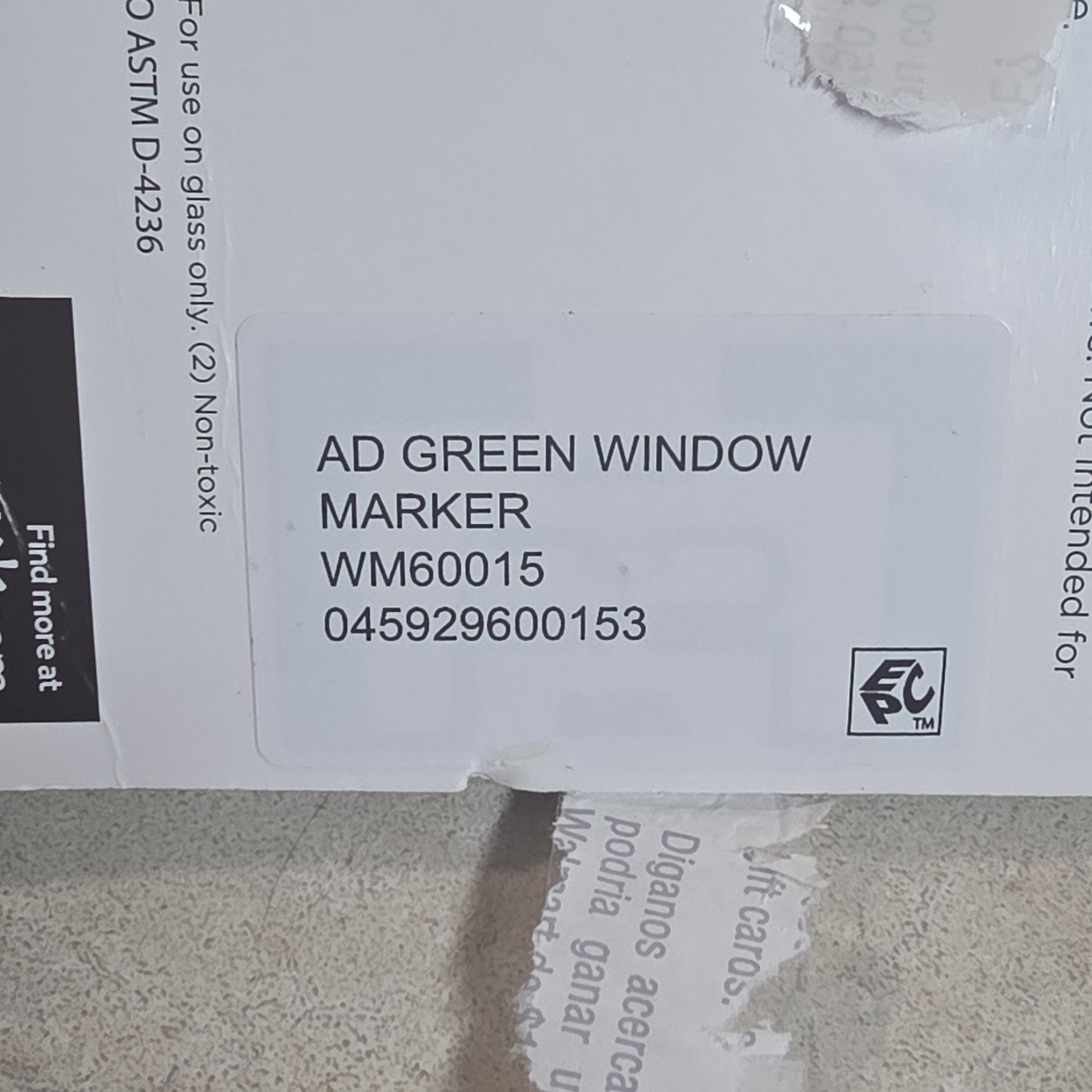 Returned Item Window Marker For Use On Clean Glass Surfaces