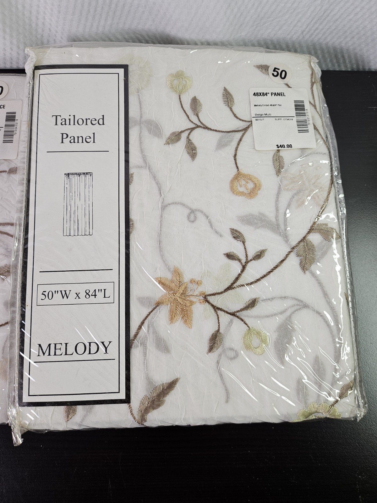 NEW VTG Curtain Set “Melody” Tailored Panel & Valance Floral Design NWT