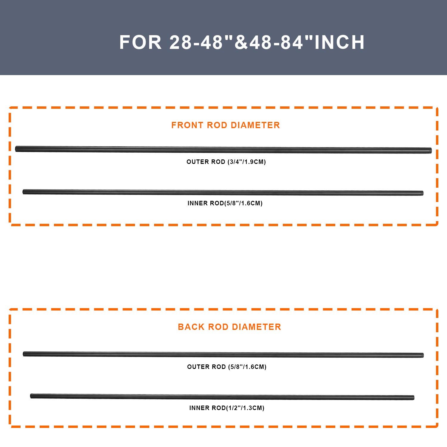 Double Curtain Rods Matte Black,Room Darkening Curtain Rod 28-48 Inches,Adjustab