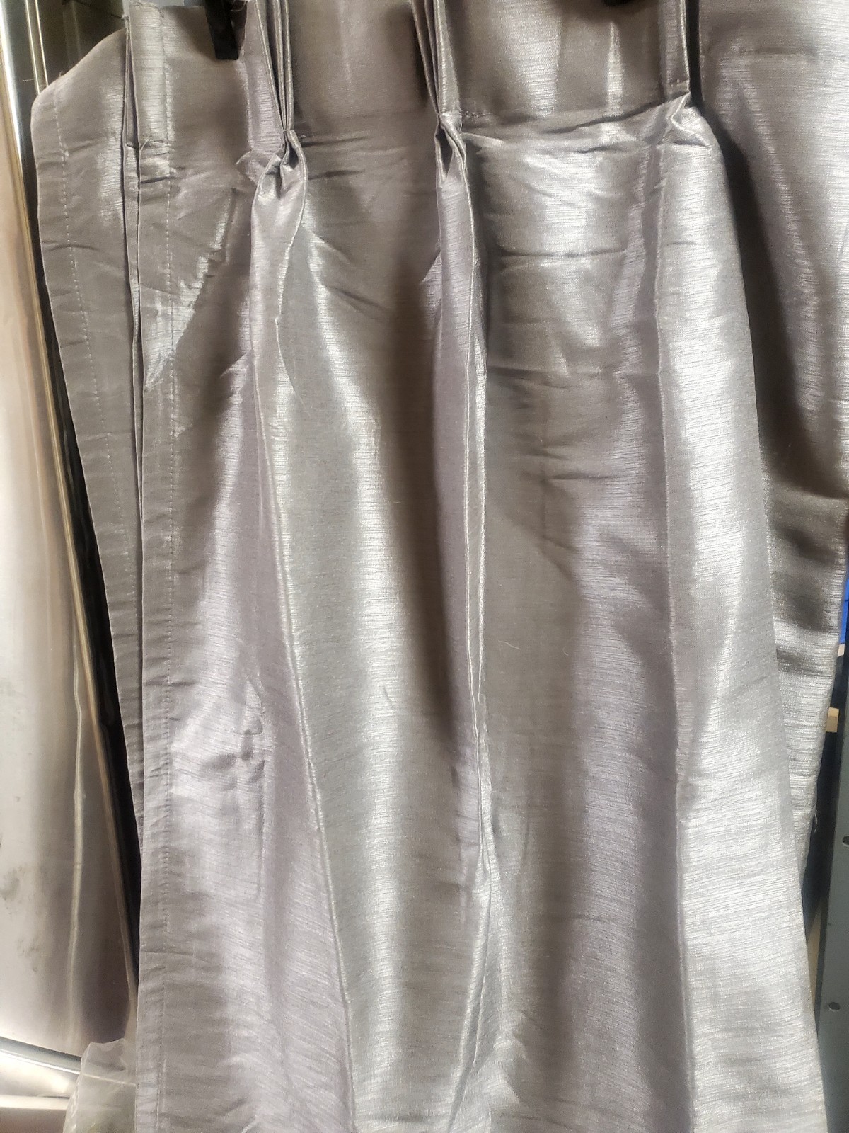 Peri Home Back Tab Curtain Panel in Gray-Silver by Lined Euro Pleat, 32″ x 95″