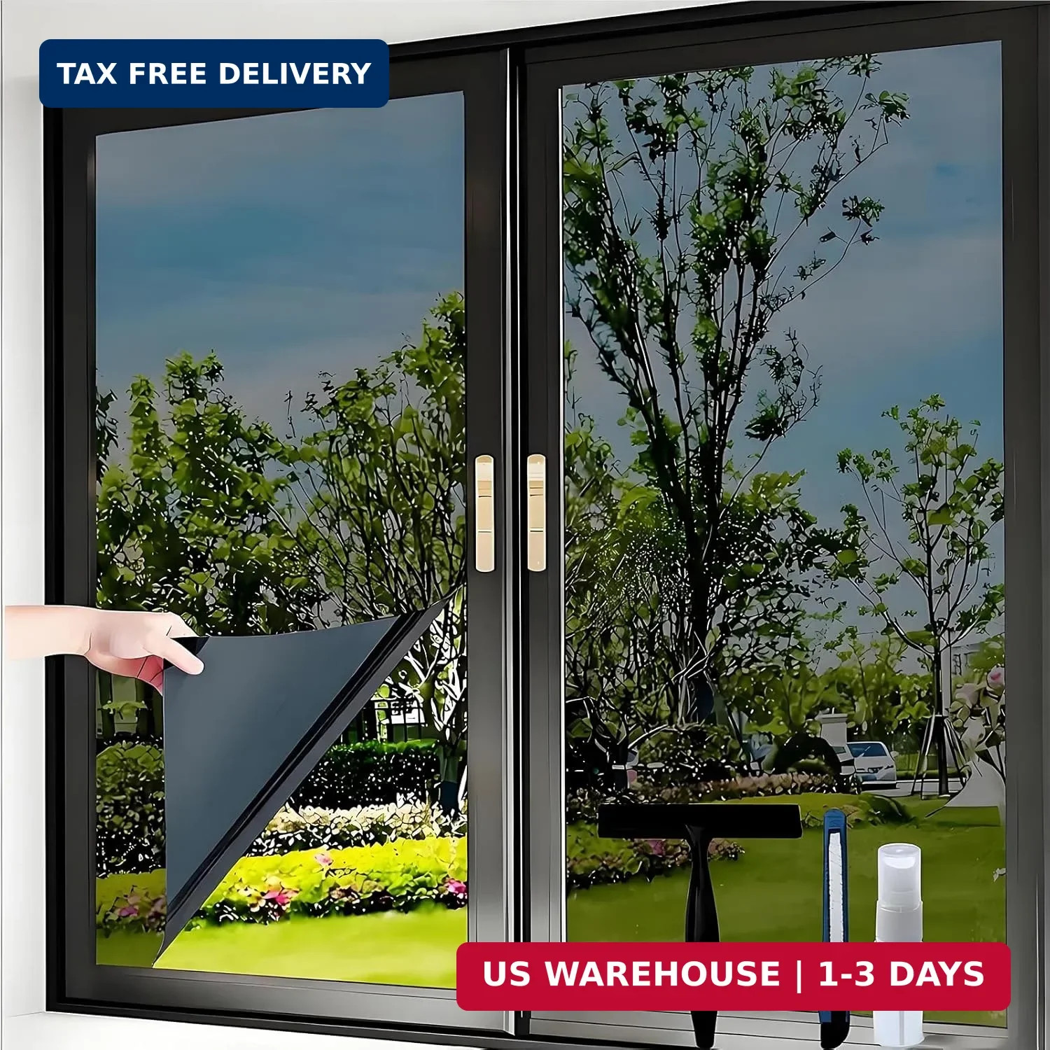 Righyo Glass Film One Way Window Privacy, Sun Protection Film, UV Blocking Contr