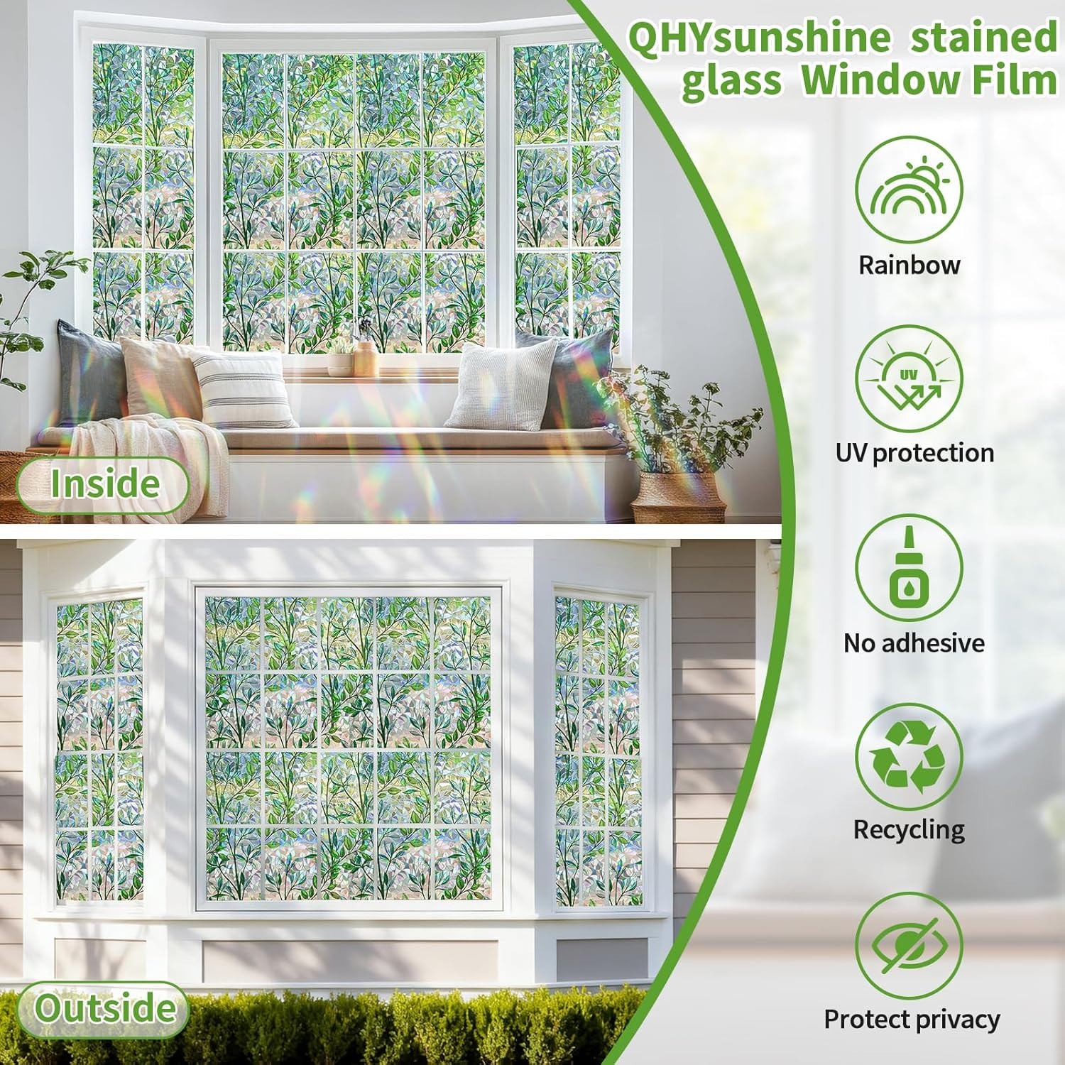 Window Privacy Film Stain Glass Window Film Rainbow Window Film Window Clings