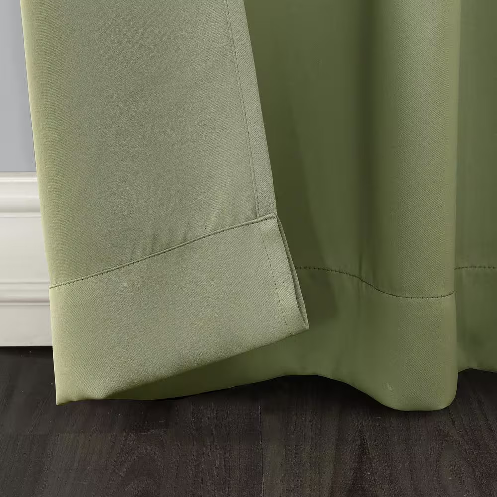 Gavin Energy Saving Sage Green Polyester 40 In. W X 84 In. L Rod Pocket Blackout