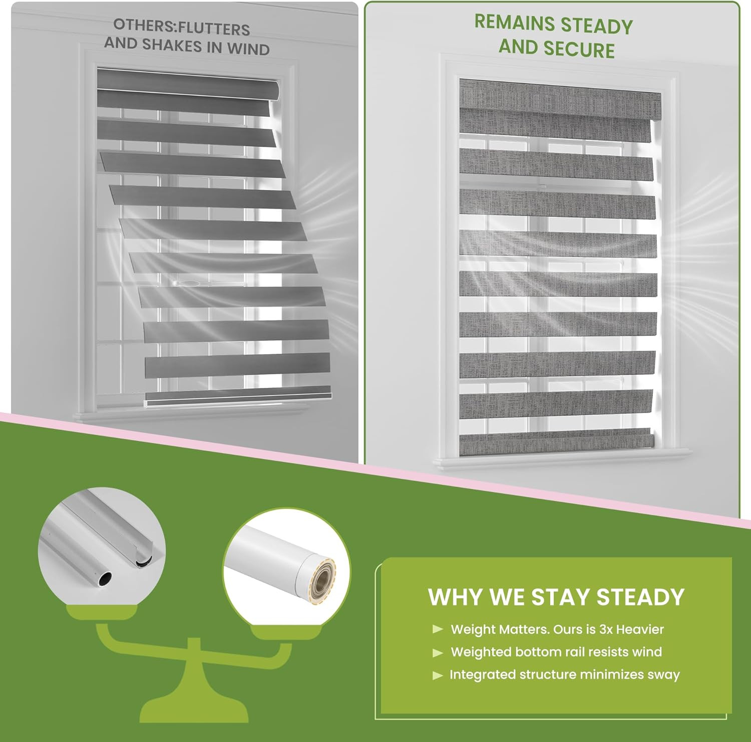 Cordless Zebra Blinds for Windows – Customizable Light Filtering & Blackout Zebr