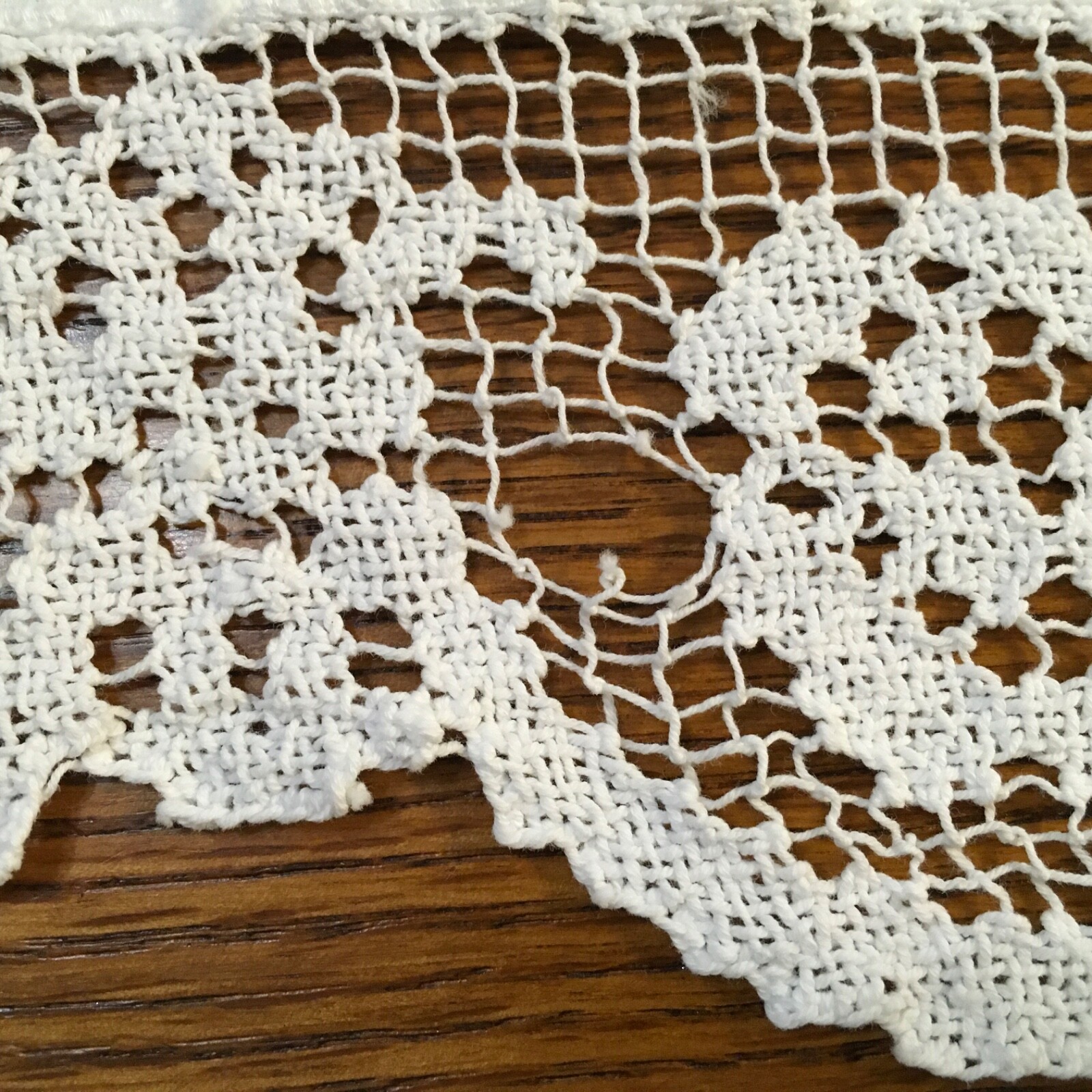 Battenburg Lace Window Valance 64×13 vintage