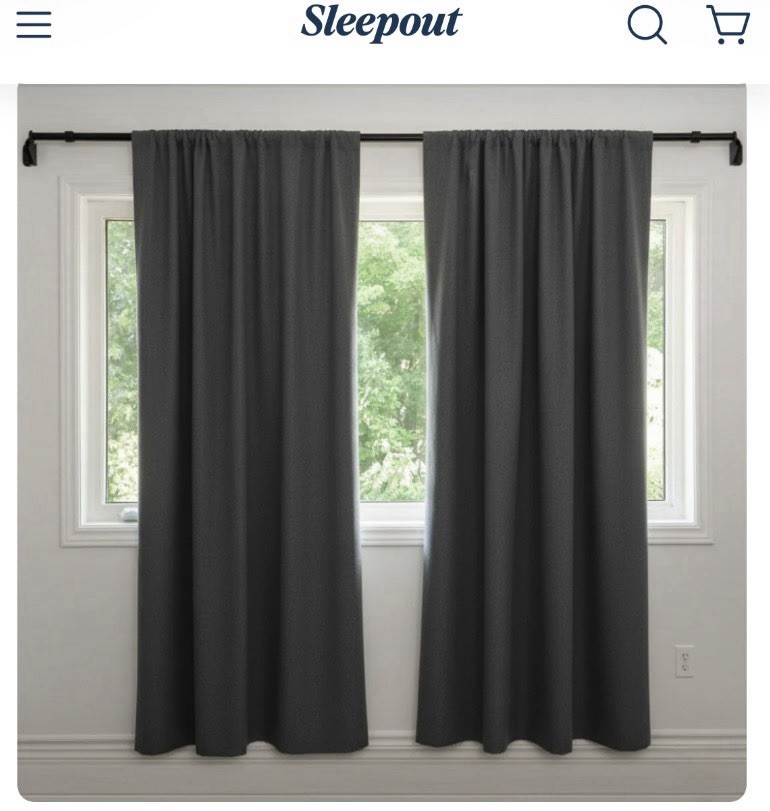 Sleepout Brand Home Blackout Curtain Charcoal 52×84 Panel 100% OEKO-TEX 2 Pack