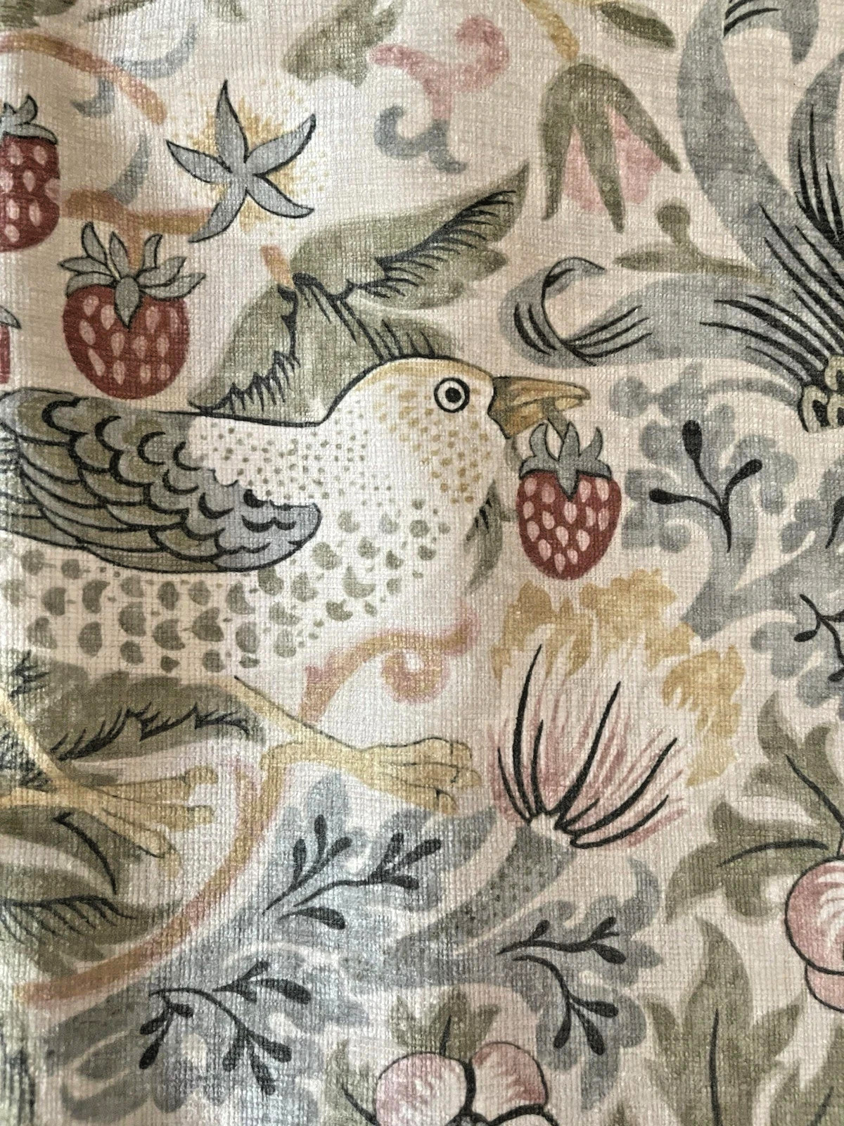 WILLIAM MORRIS Curtain Set of 2 37X96” Strawberry Thief Birds Floral New