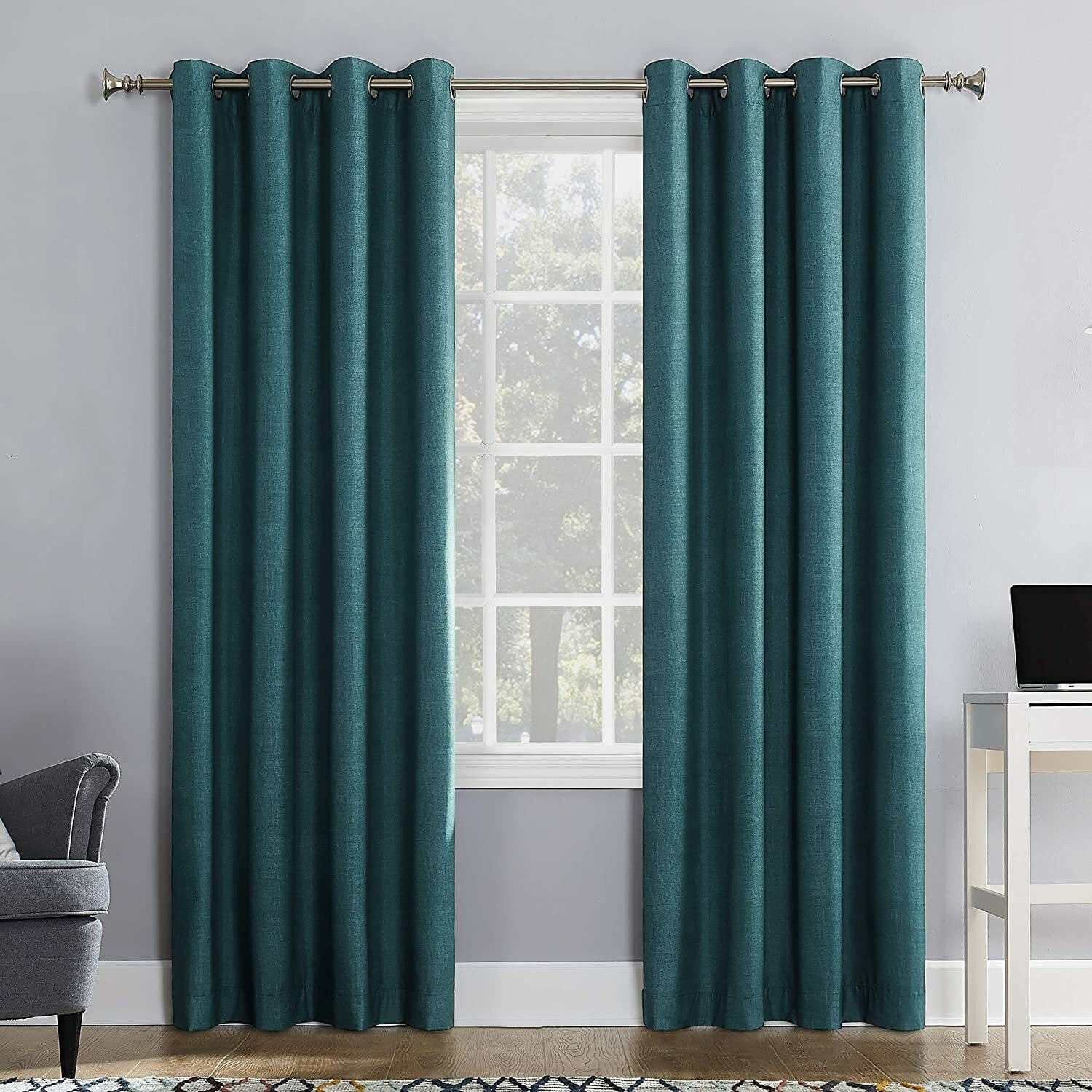 2 Sun Zero Gray Thermal Insulated Grommet Panel Curtains 54″ by 108″ Each