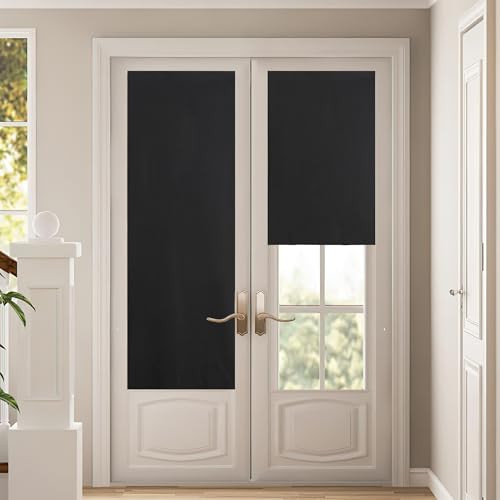 Full Blackout Door Curtain for Cordless Roller Window Covering Shades Blinds,