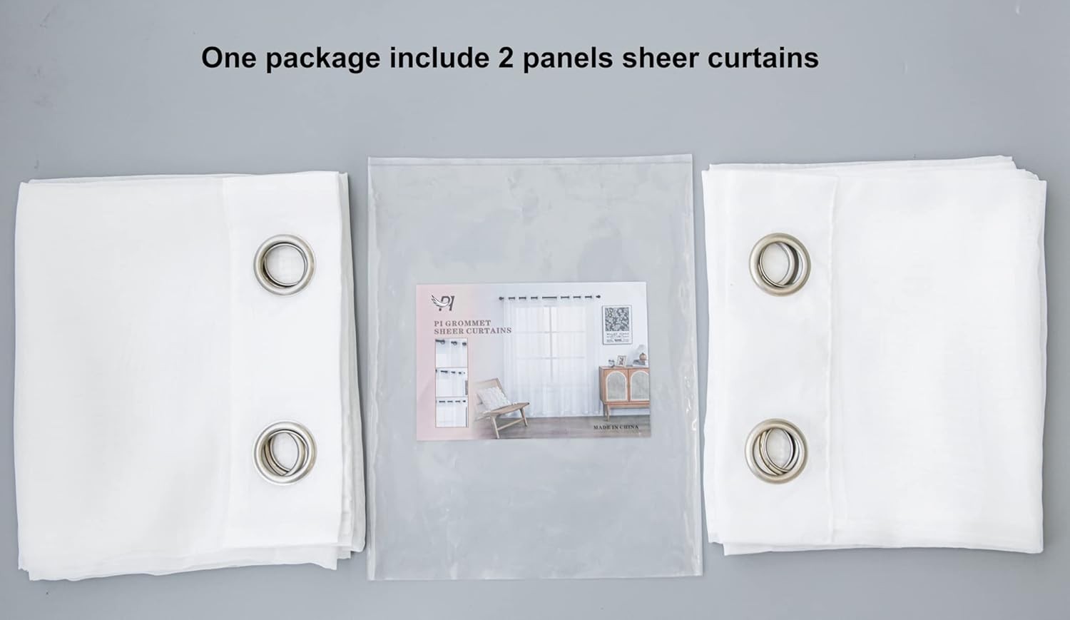 PI Sheer White Curtains 84 Inch Length, Solid Voile with Grommet Top for Living