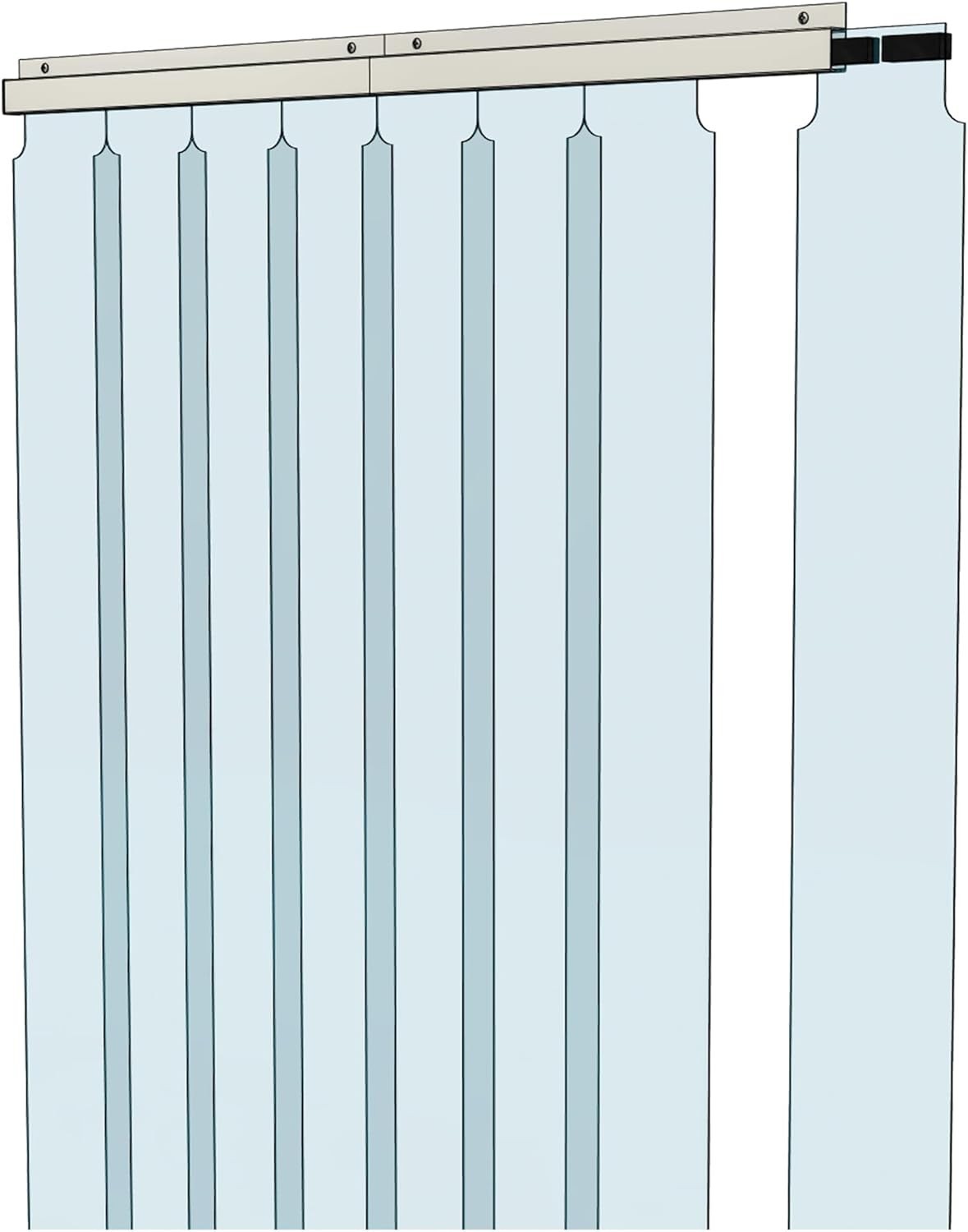 38″ x 84″ Vinyl Strip Climate Control Curtain Kit, Slide-in Strips Perfect fo…
