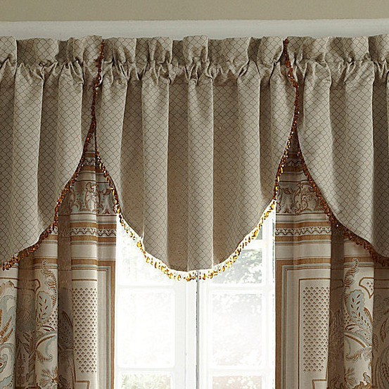One Waterford Concerto Cascade Valance 40 x 25 Sand New
