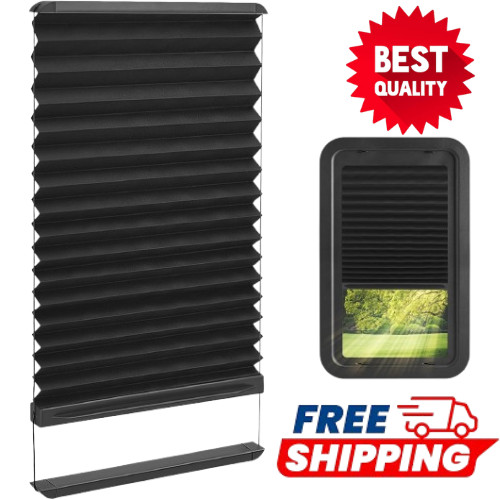 Thin Shade Ready RV Entry Door Window Lippert Prepped 12”x21” Pleated Blinds