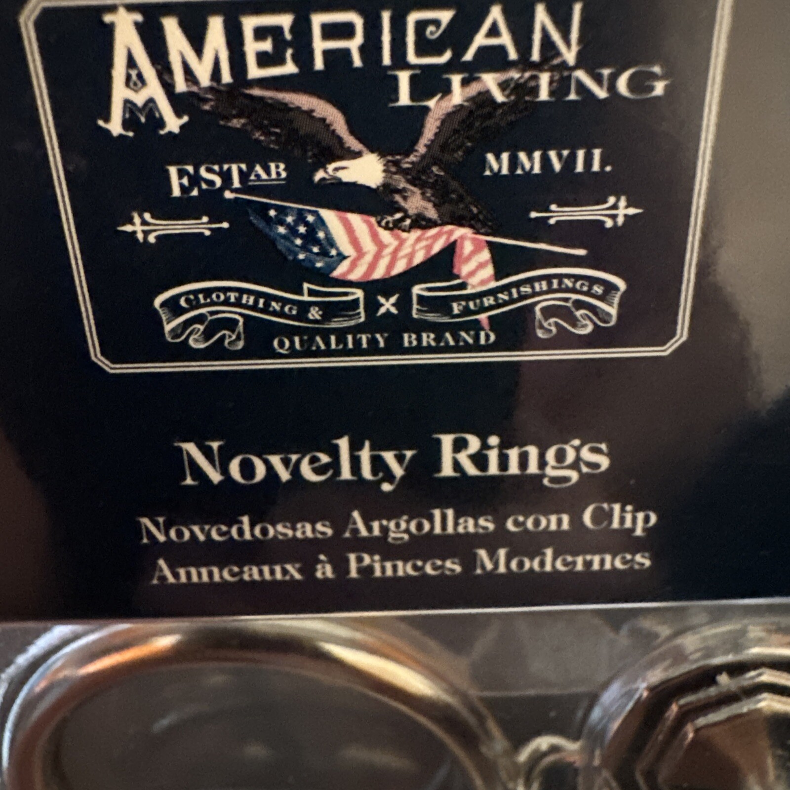 Polished Nickel American Living Curtain/ Drapery Clips Rings •3/4 inch•7 Count
