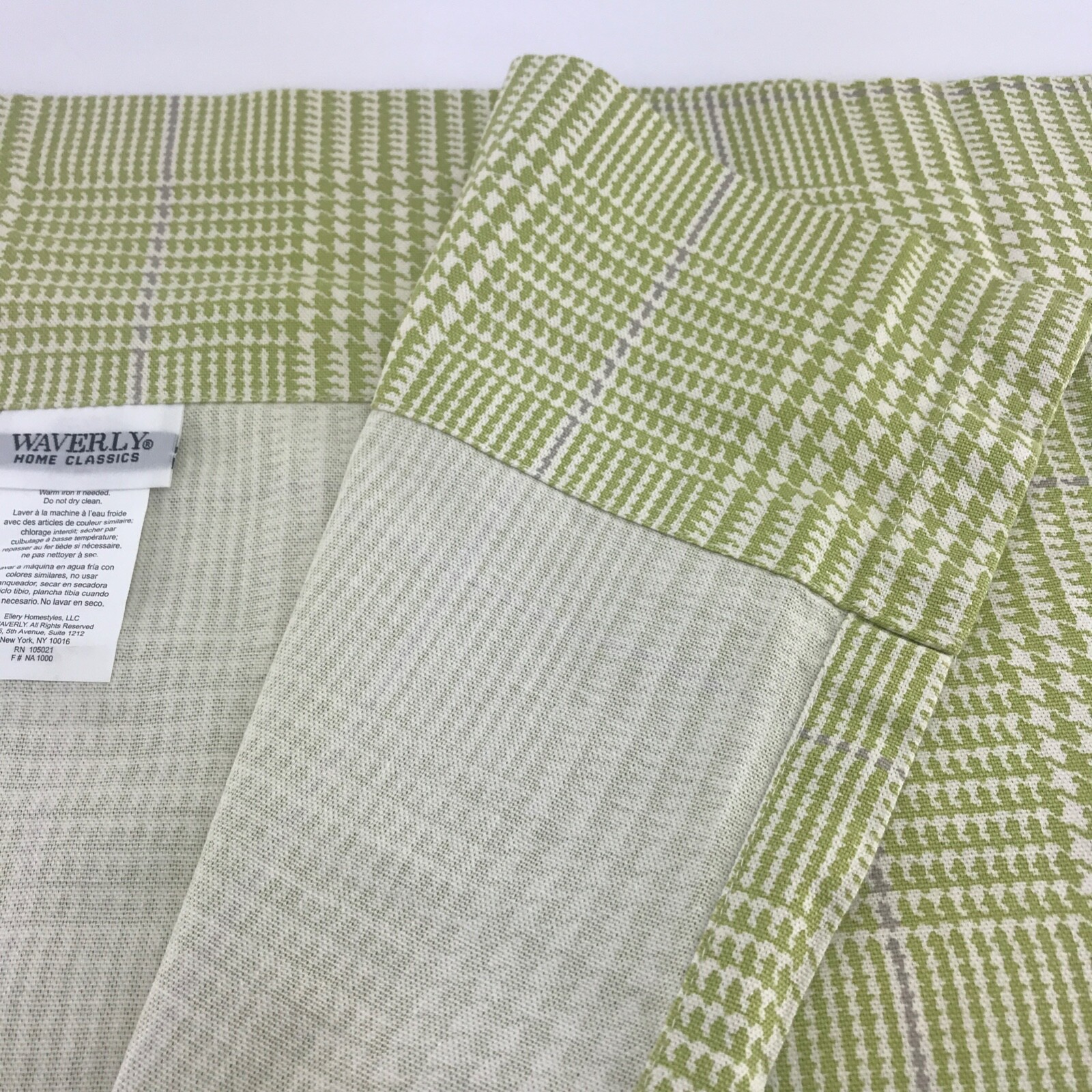 Waverly Lime Green Check Houndstooth Valance 51″ x 19″ – 100% Cotton