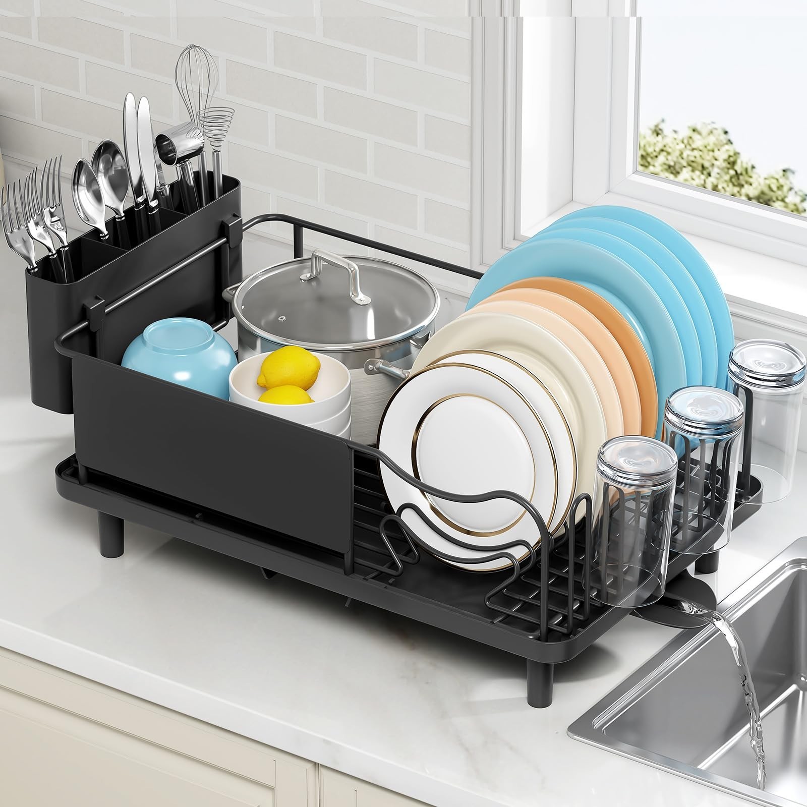 Stainless Steel Dish Drying Rack – Large Capacity Dish Rack for Kitchen Count…