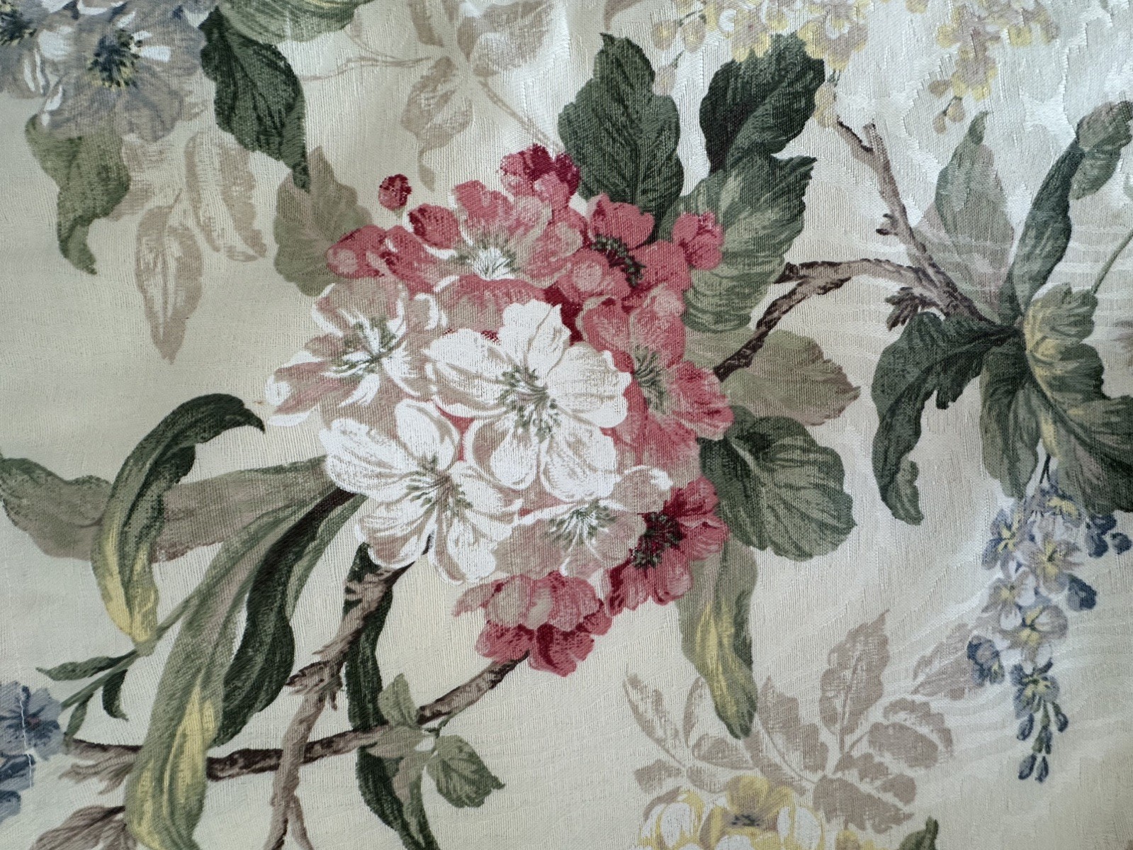 Vintage Custom Made Lined Window Floral Short Valance Curtain 109 by 24