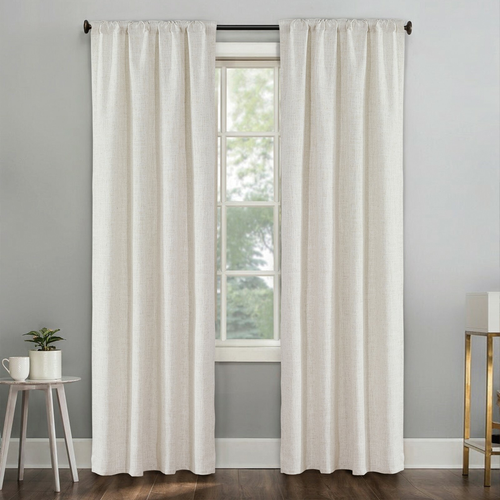 Dodoma Linen Blend Solid Window Curtains Drapes Blackout Room Thermal Insulated