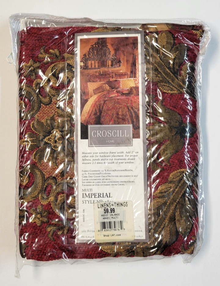 Croscill Imperial ( 1 ) Ascot Valance 40×21 Red w/ Gold Tassel PLS READ Multi