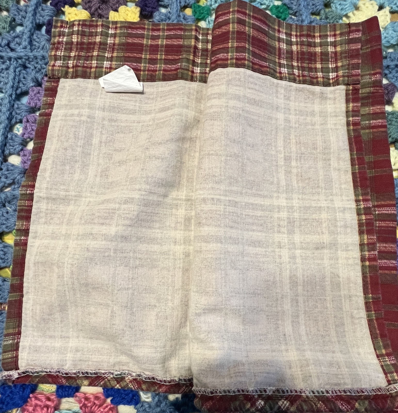 Springs Global Valance Dark Red Green Gold Plaid Cotton 13×60