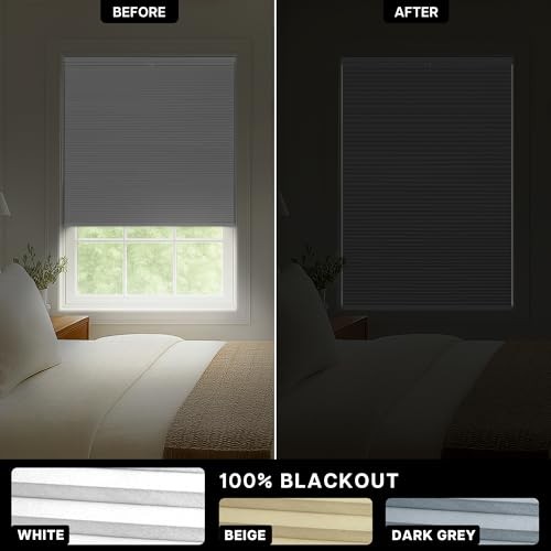 Top Down Bottom Up (TDBU) Cordless Cellular 34″W x 48″H White – Blackout